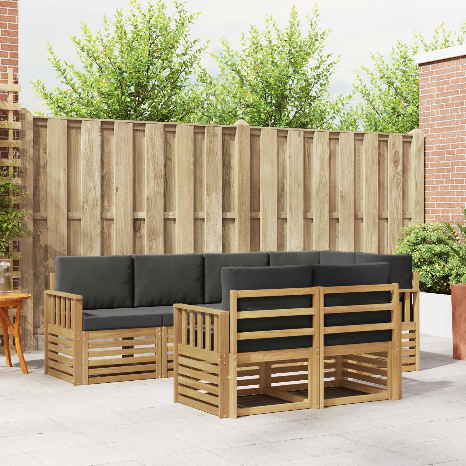 vidaXL Sofa-Sets 7 pcs Naturel Massief Acaciahout