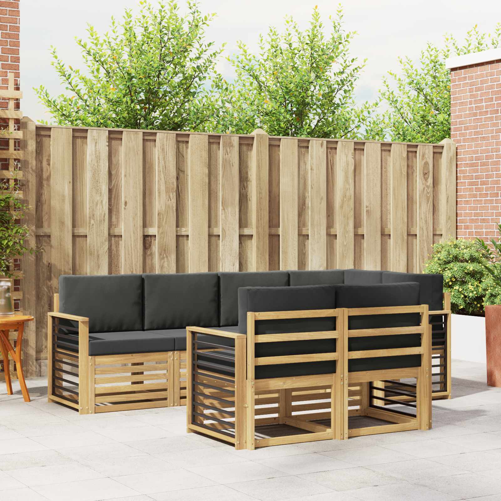 vidaXL Sofa-Sets 7 pcs Naturel Massief Acaciahout