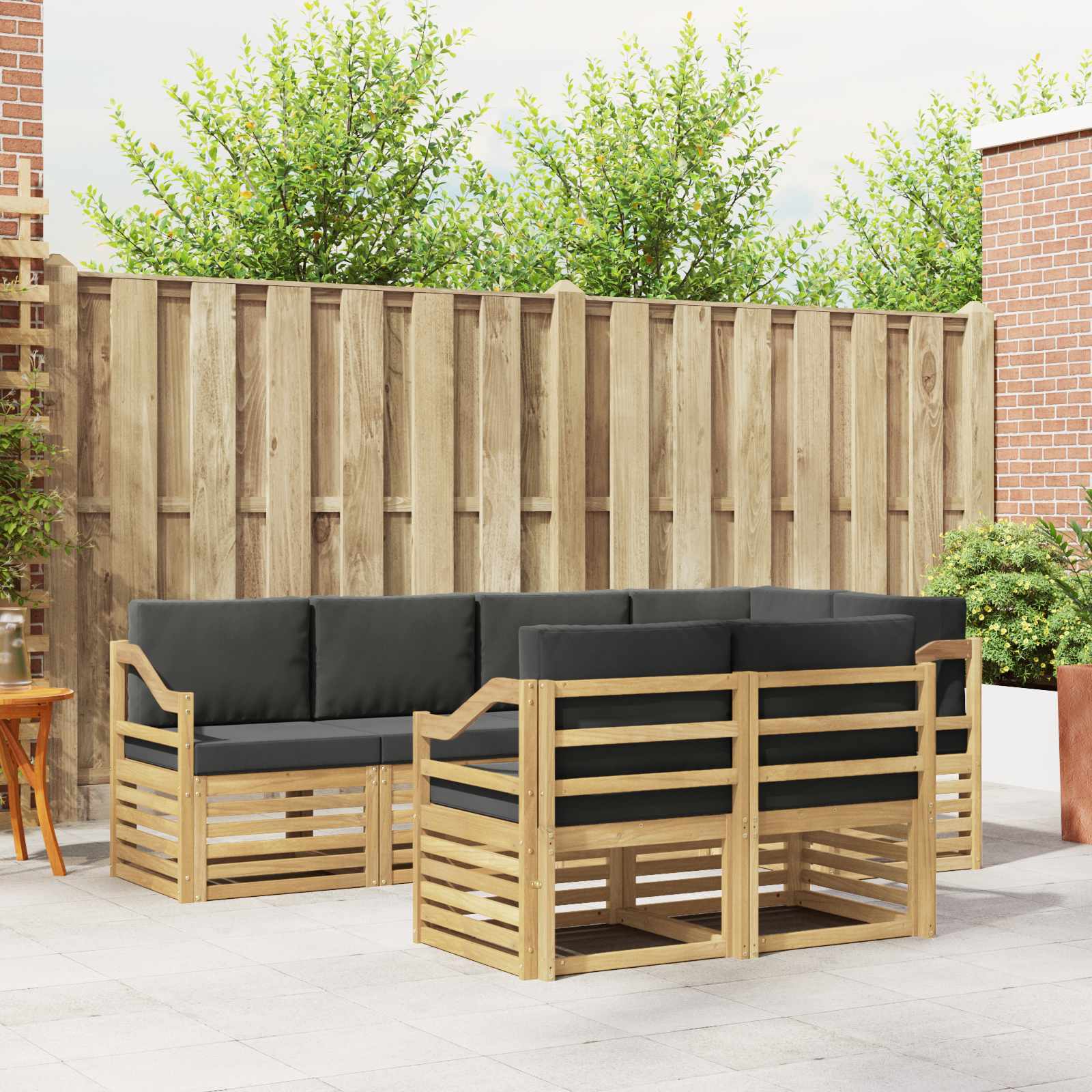 vidaXL Sofa-Sets 7 pcs Naturel Massief Acaciahout