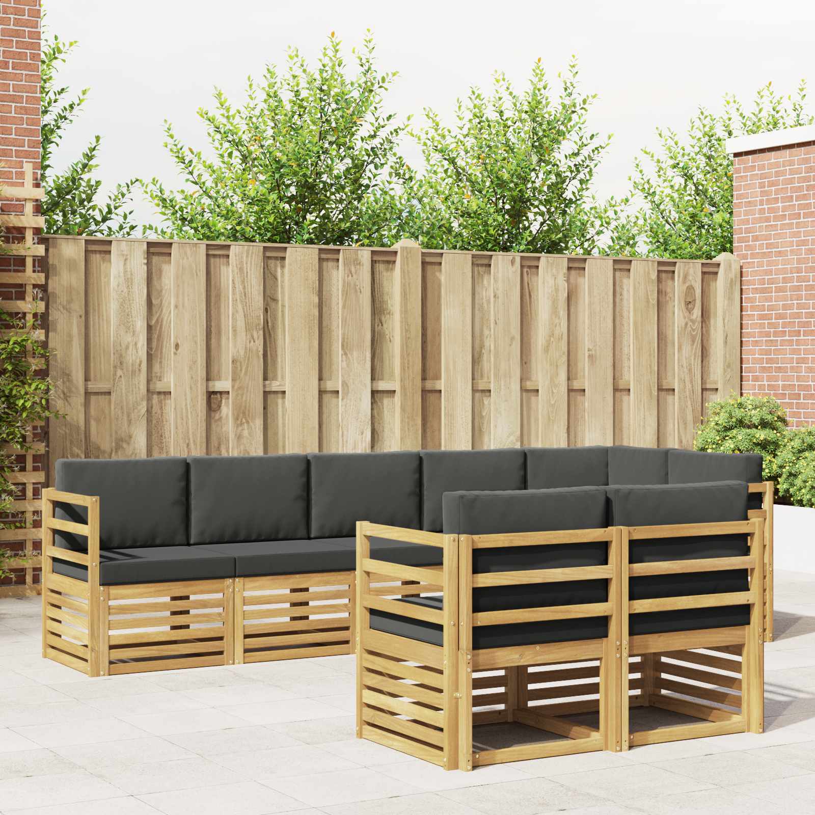 vidaXL Sofa-Sets 8 pcs Naturel Massief Acaciahout
