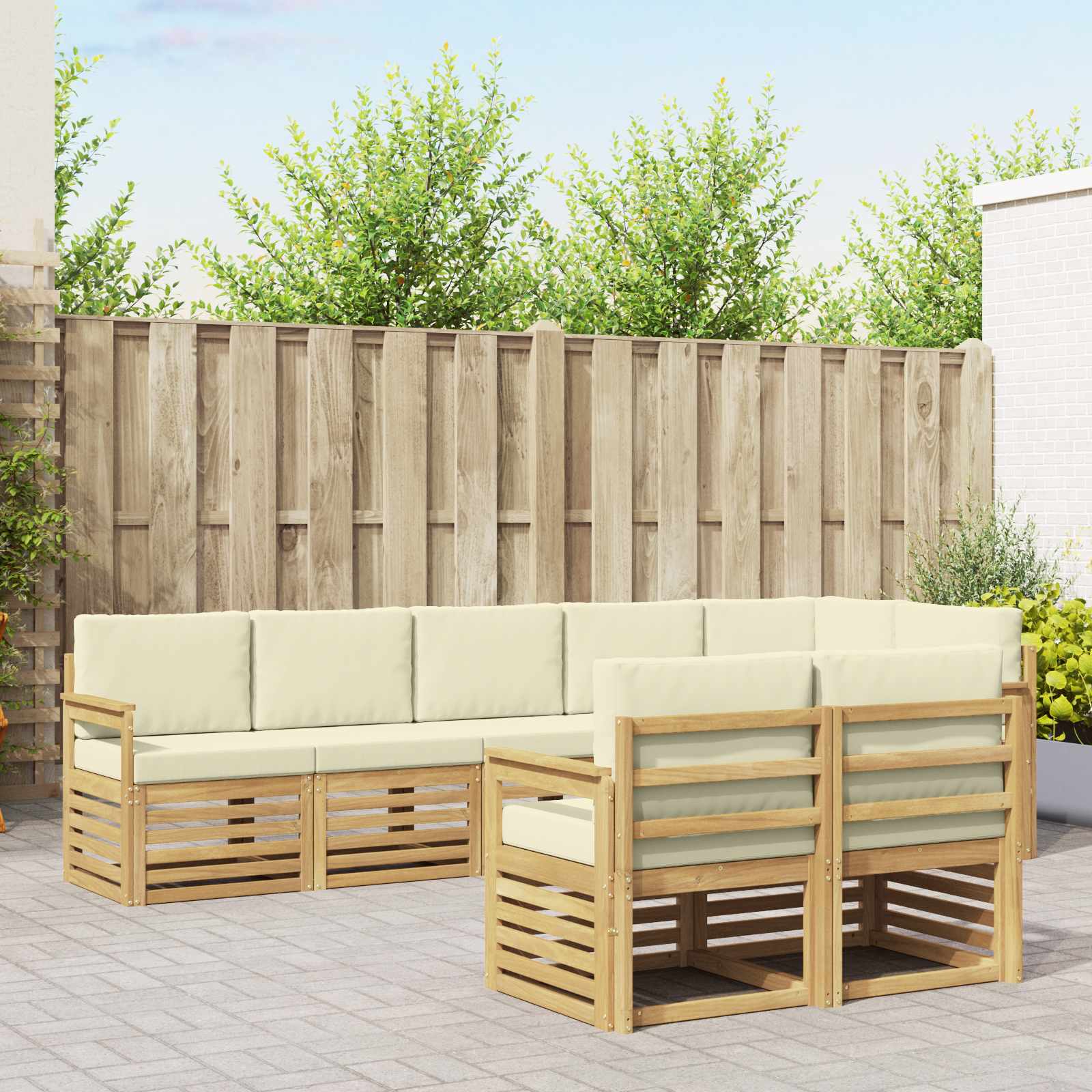 vidaXL Sofa-Sets 8 pcs Naturel Massief Acaciahout