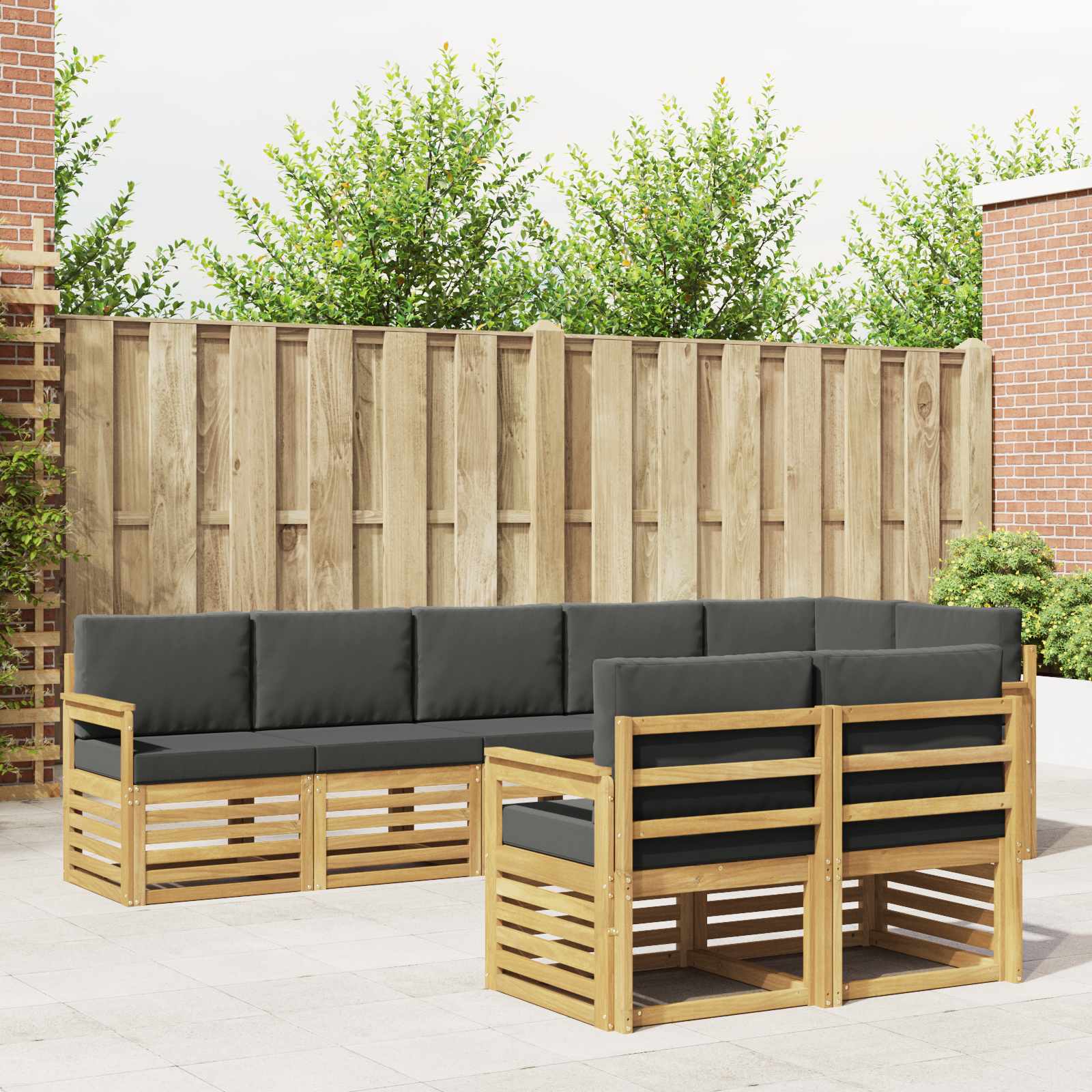 vidaXL Sofa-Sets 8 pcs Naturel Massief Acaciahout