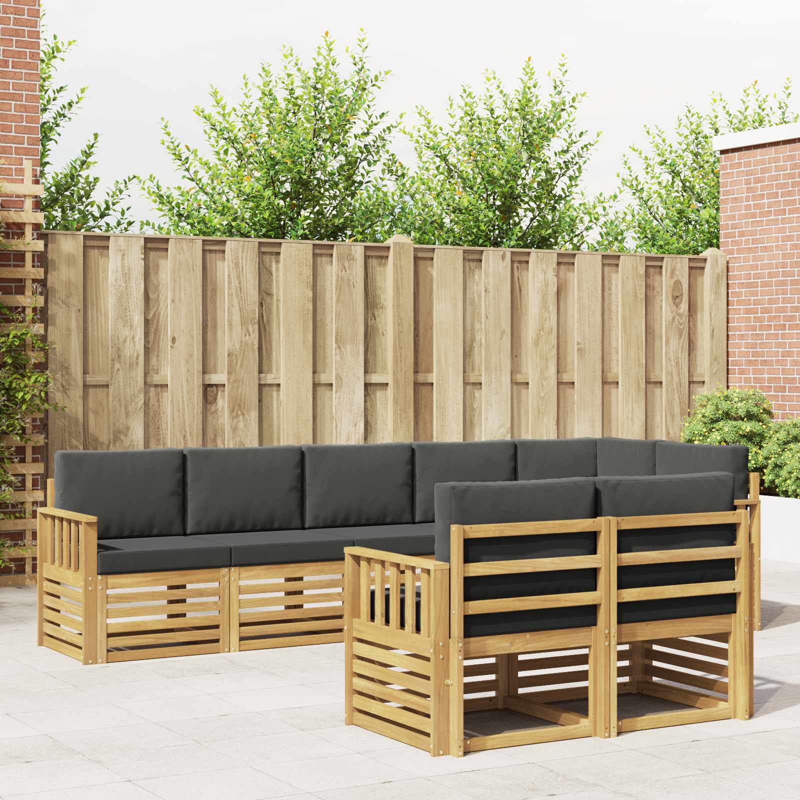 vidaXL Sofa-Sets 8 pcs Naturel Massief Acaciahout