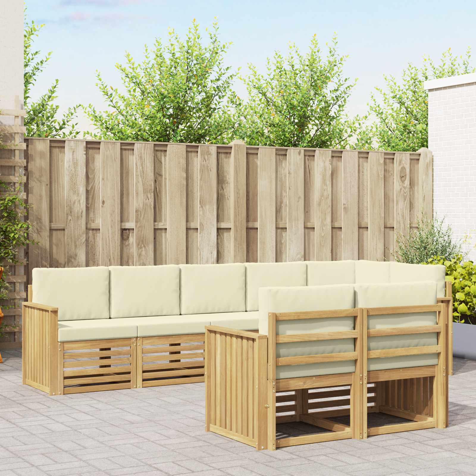 vidaXL Sofa-Sets 8 pcs Naturel Massief Acaciahout