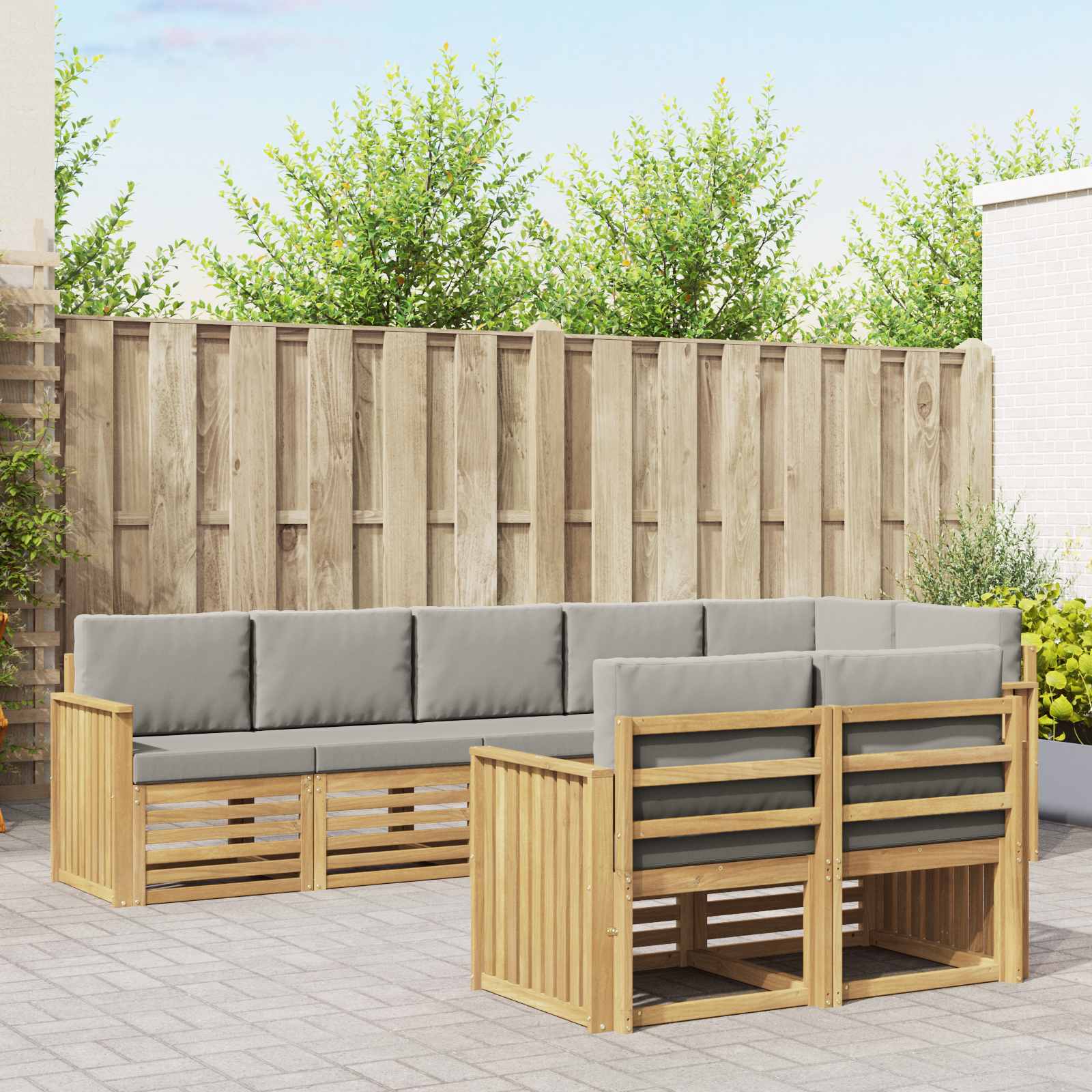 vidaXL Sofa-Sets 8 pcs Naturel Massief Acaciahout