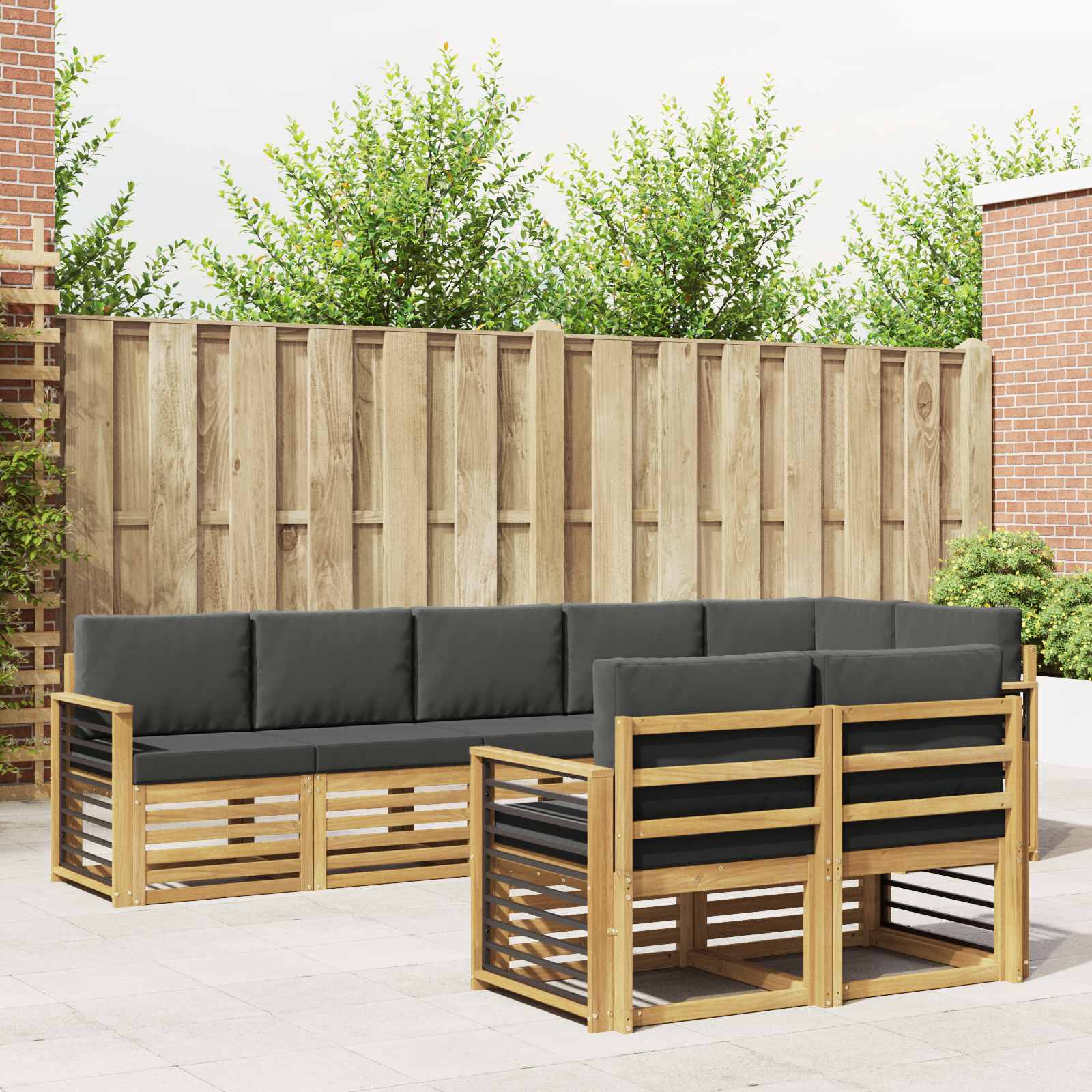 vidaXL Sofa-Sets 8 pcs Naturel Massief Acaciahout