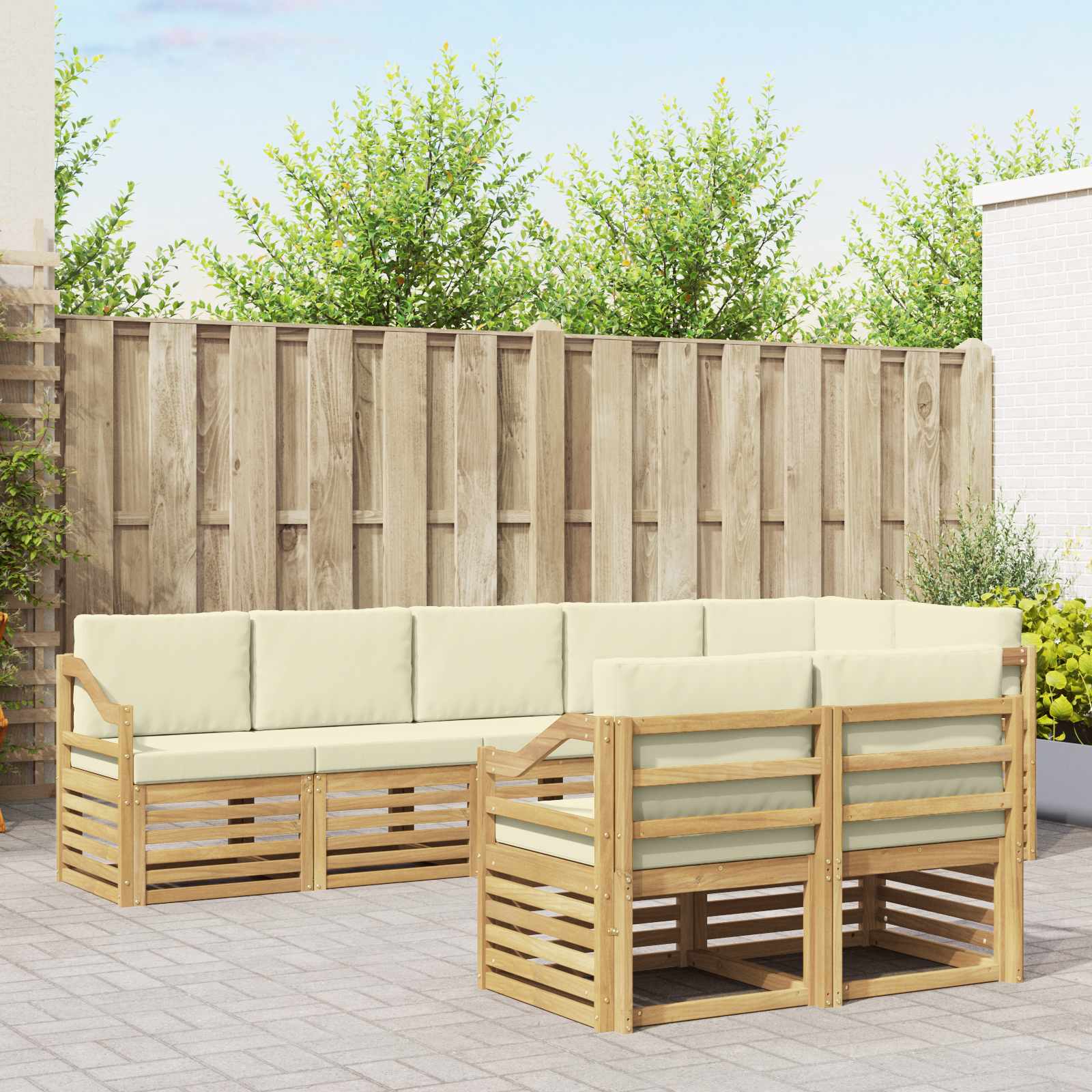 vidaXL Sofa-Sets 8 pcs Naturel Massief Acaciahout