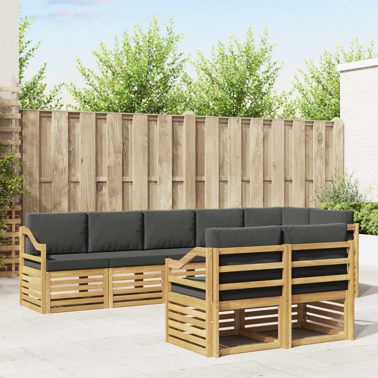 vidaXL Sofa-Sets 8 pcs Naturel Massief Acaciahout