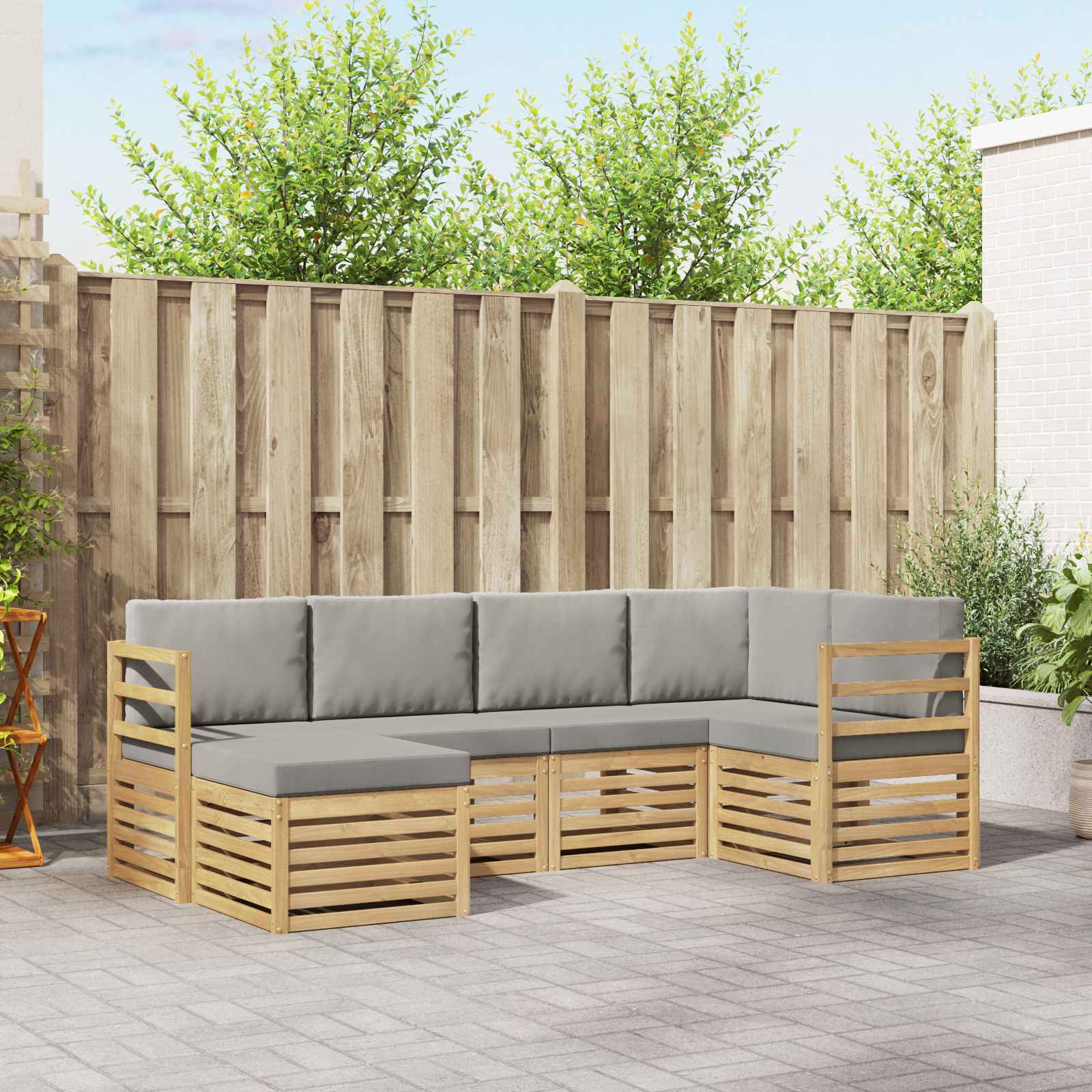 vidaXL Sofa-Sets 6 pcs Naturel Massief Acaciahout