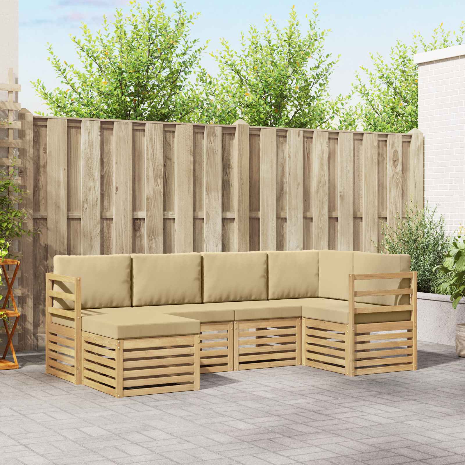 vidaXL Sofa-Sets 6 pcs Naturel Massief Acaciahout