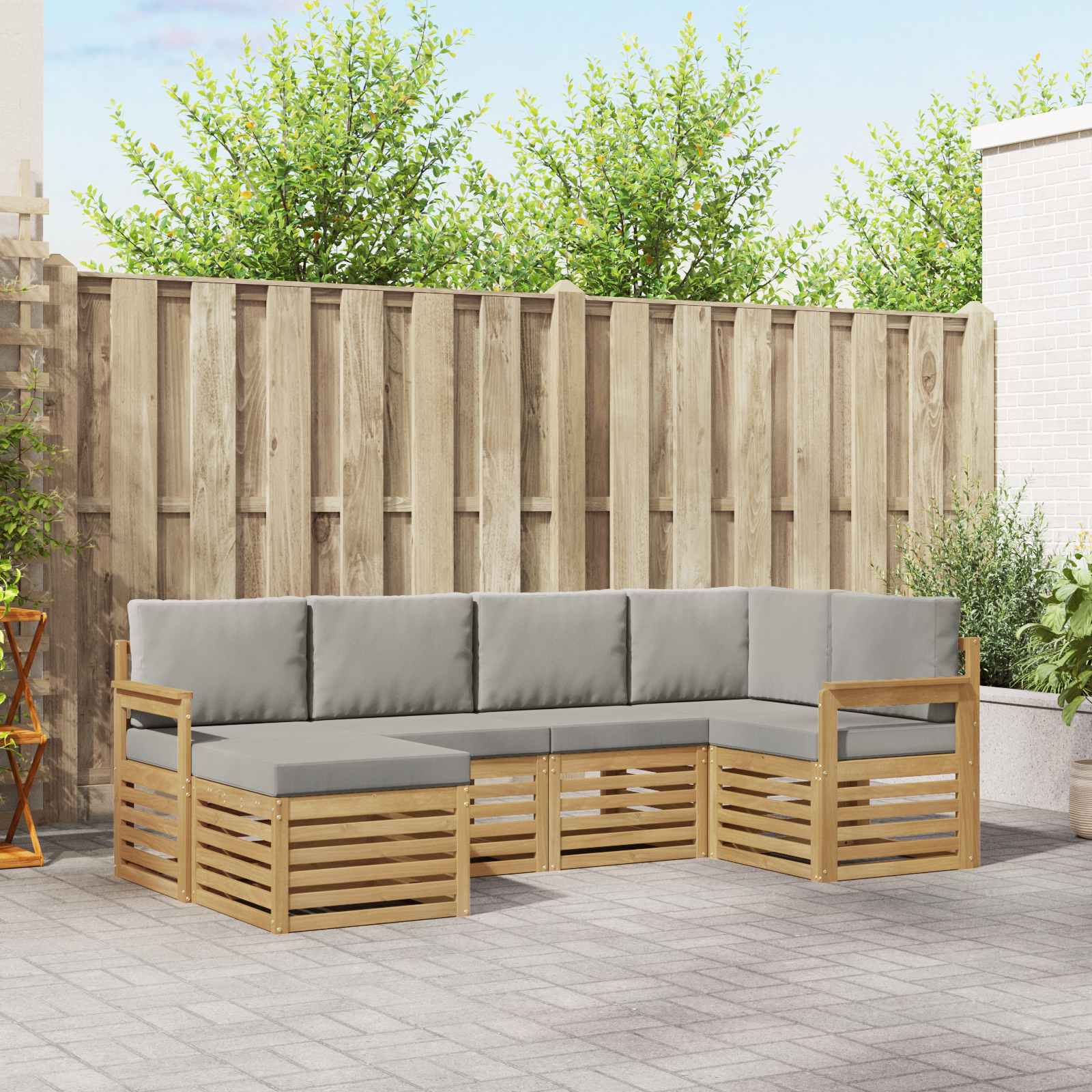 vidaXL Sofa-Sets 6 pcs Naturel Massief Acaciahout