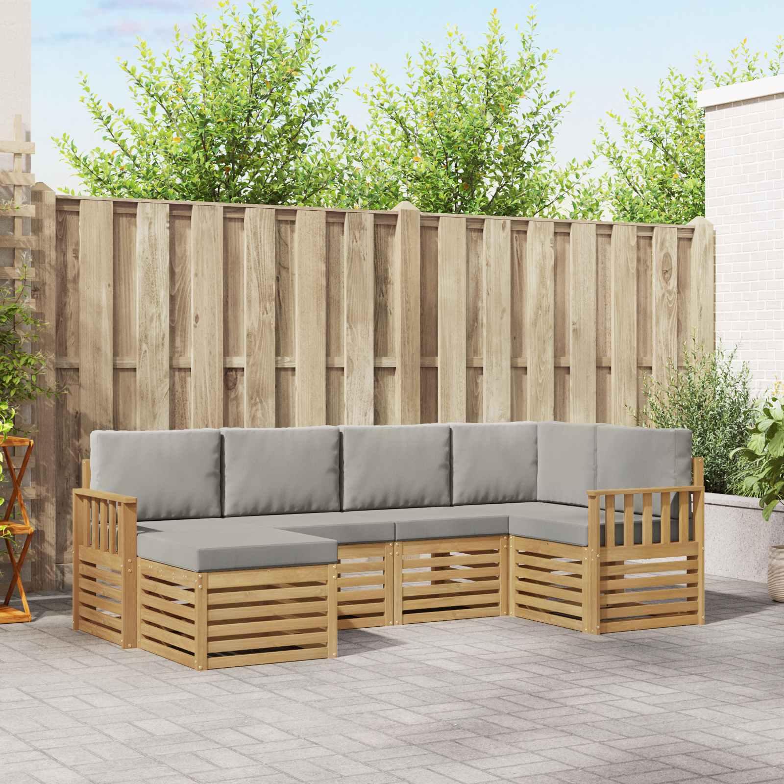 vidaXL Sofa-Sets 6 pcs Naturel Massief Acaciahout