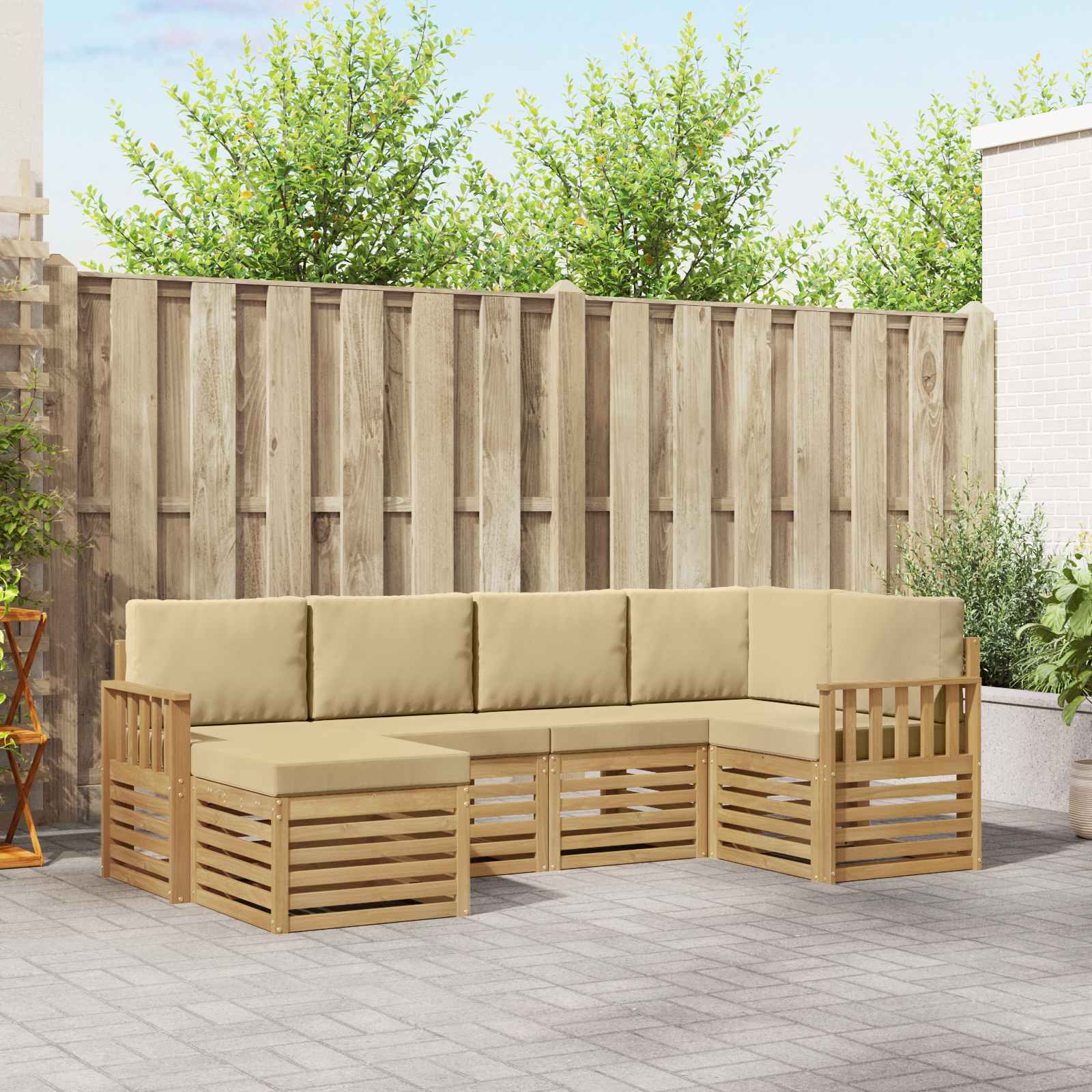 vidaXL Sofa-Sets 6 pcs Naturel Massief Acaciahout