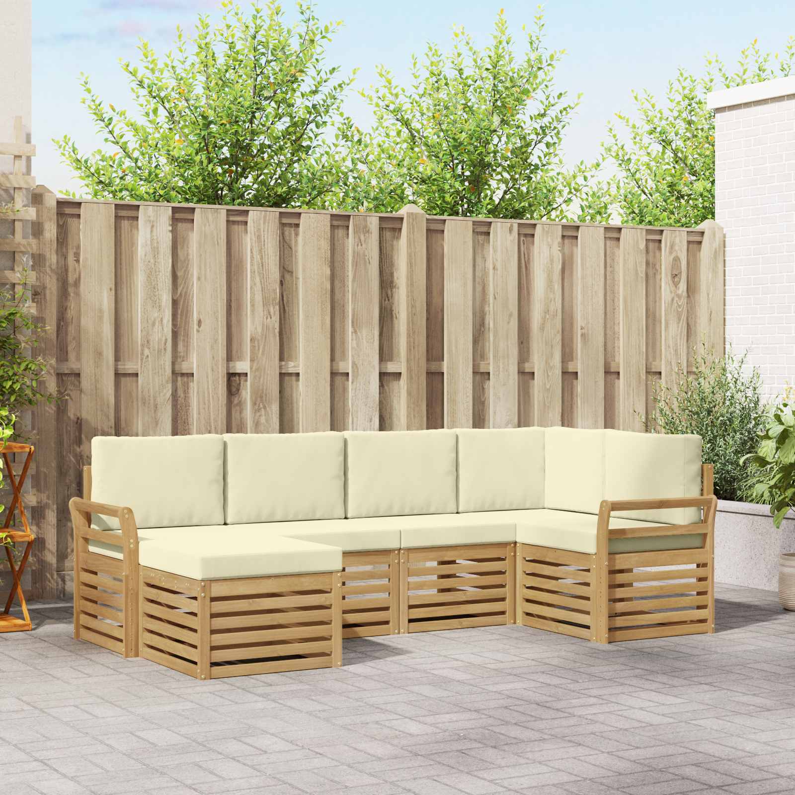 vidaXL Sofa-Sets 6 pcs Naturel Massief Acaciahout