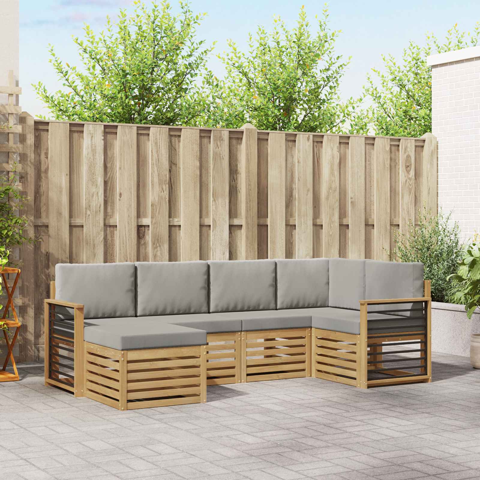 vidaXL Sofa-Sets 6 pcs Naturel Massief Acaciahout