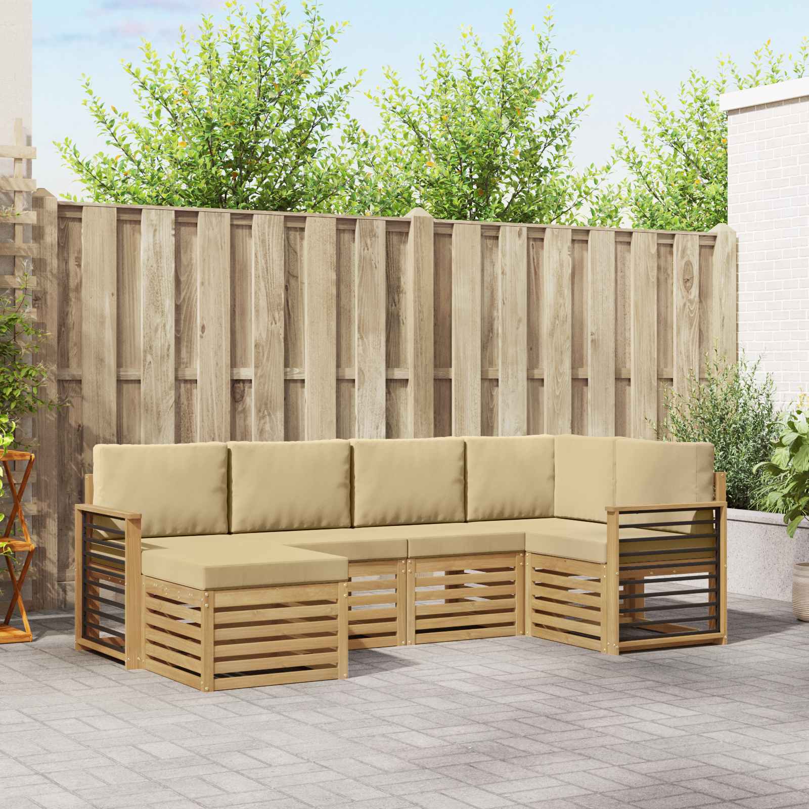 vidaXL Sofa-Sets 6 pcs Naturel Massief Acaciahout