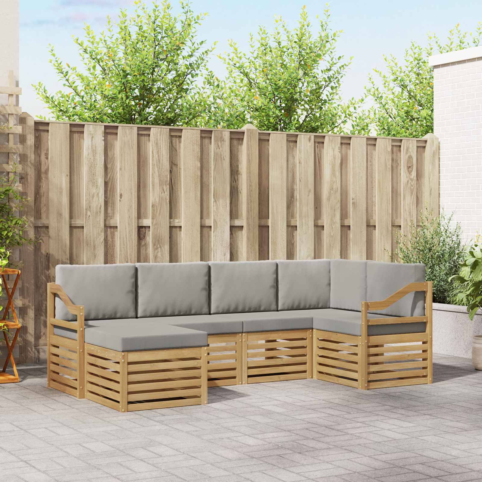 vidaXL Sofa-Sets 6 pcs Naturel Massief Acaciahout