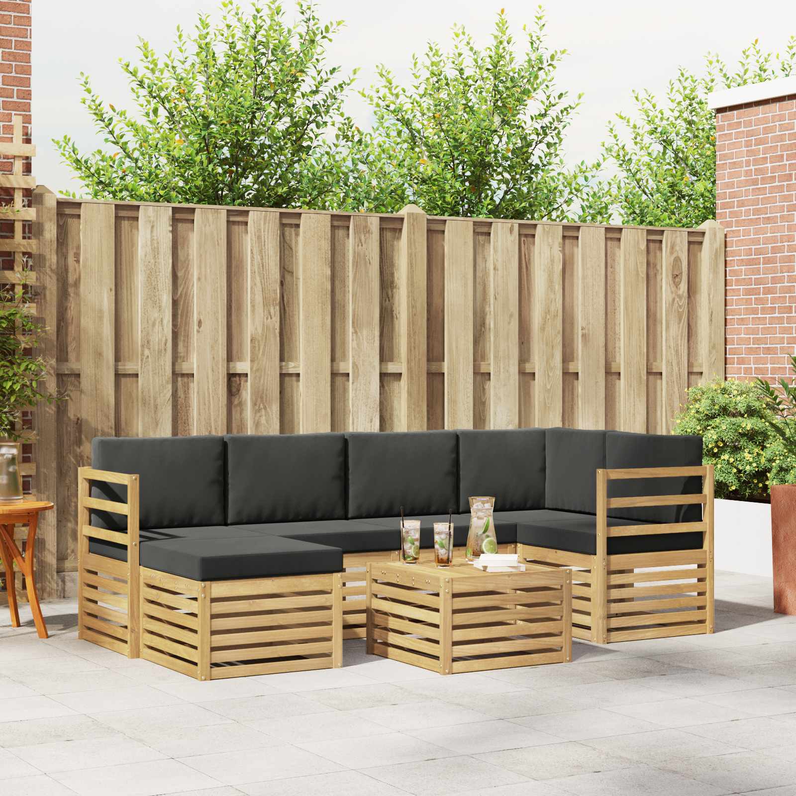 vidaXL Sofa-Sets Naturel Massief Acaciahout