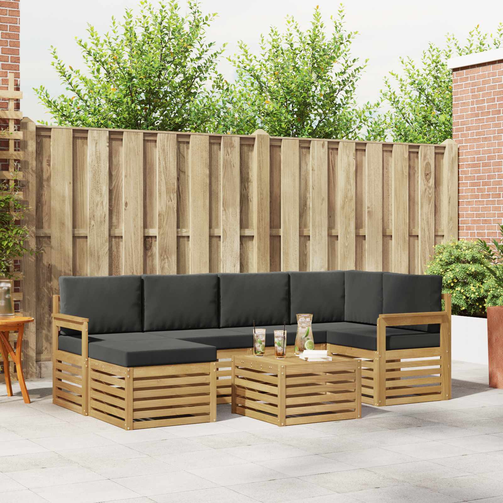 vidaXL Sofa-Sets Naturel Massief Acaciahout