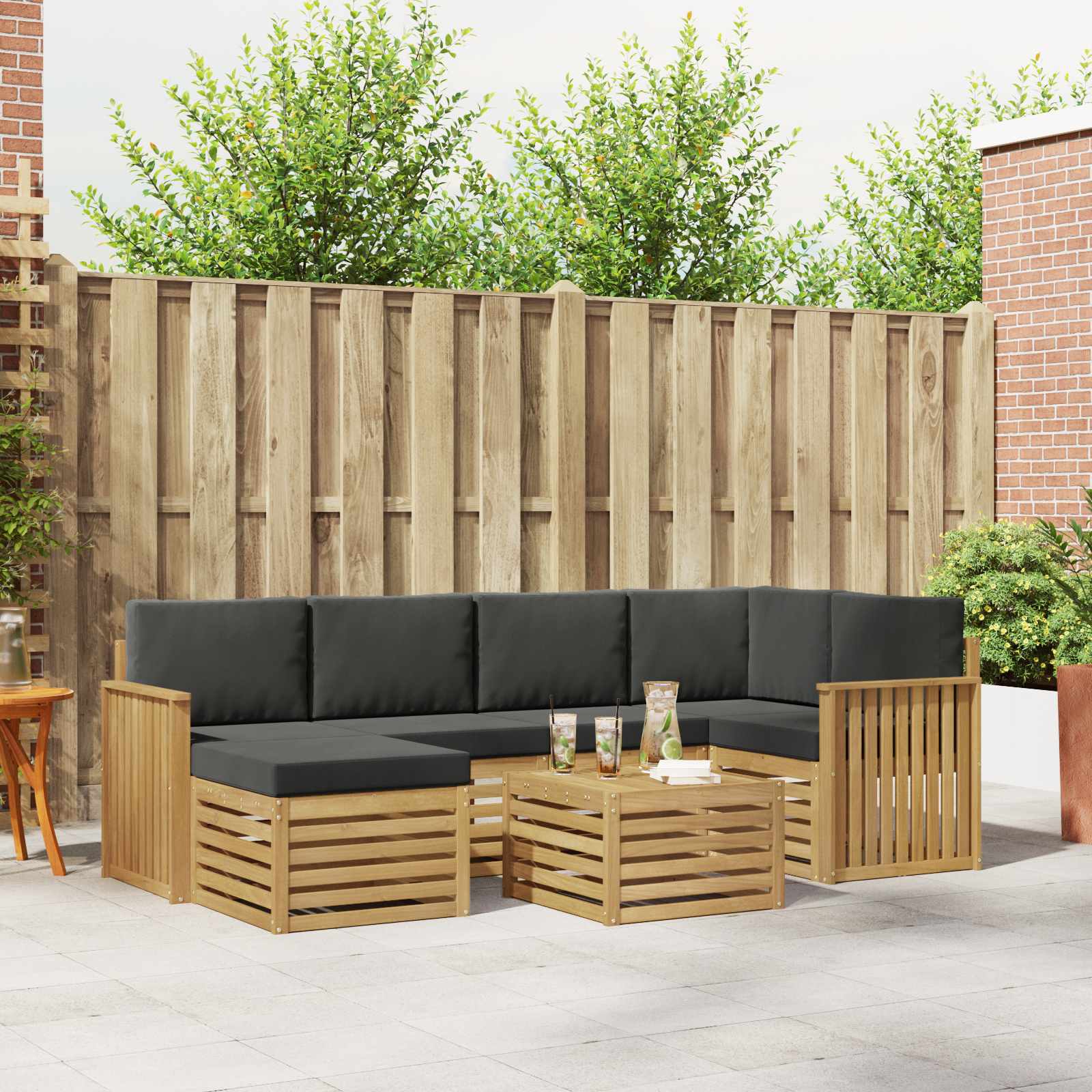 vidaXL Sofa-Sets Naturel Massief Acaciahout