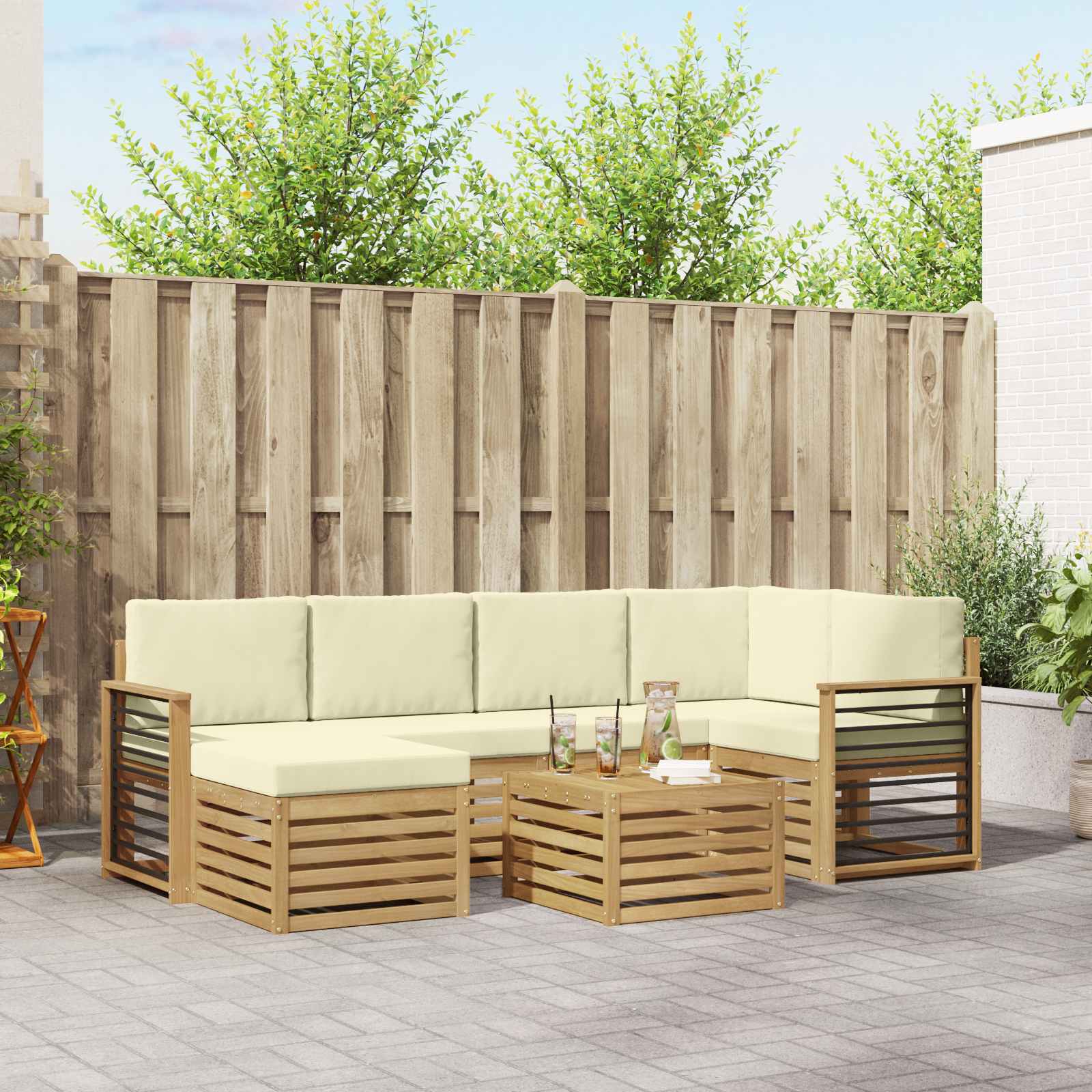 vidaXL Sofa-Sets Naturel Massief Acaciahout