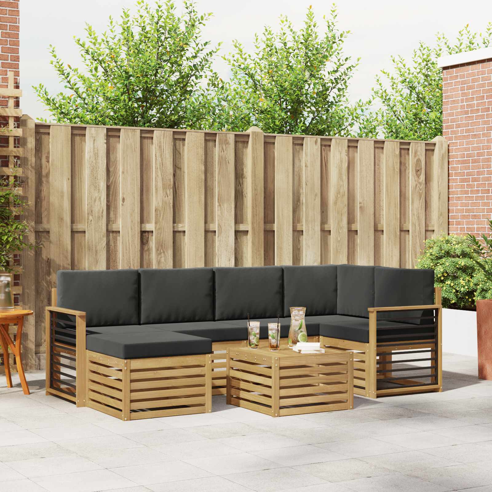 vidaXL Sofa-Sets Naturel Massief Acaciahout