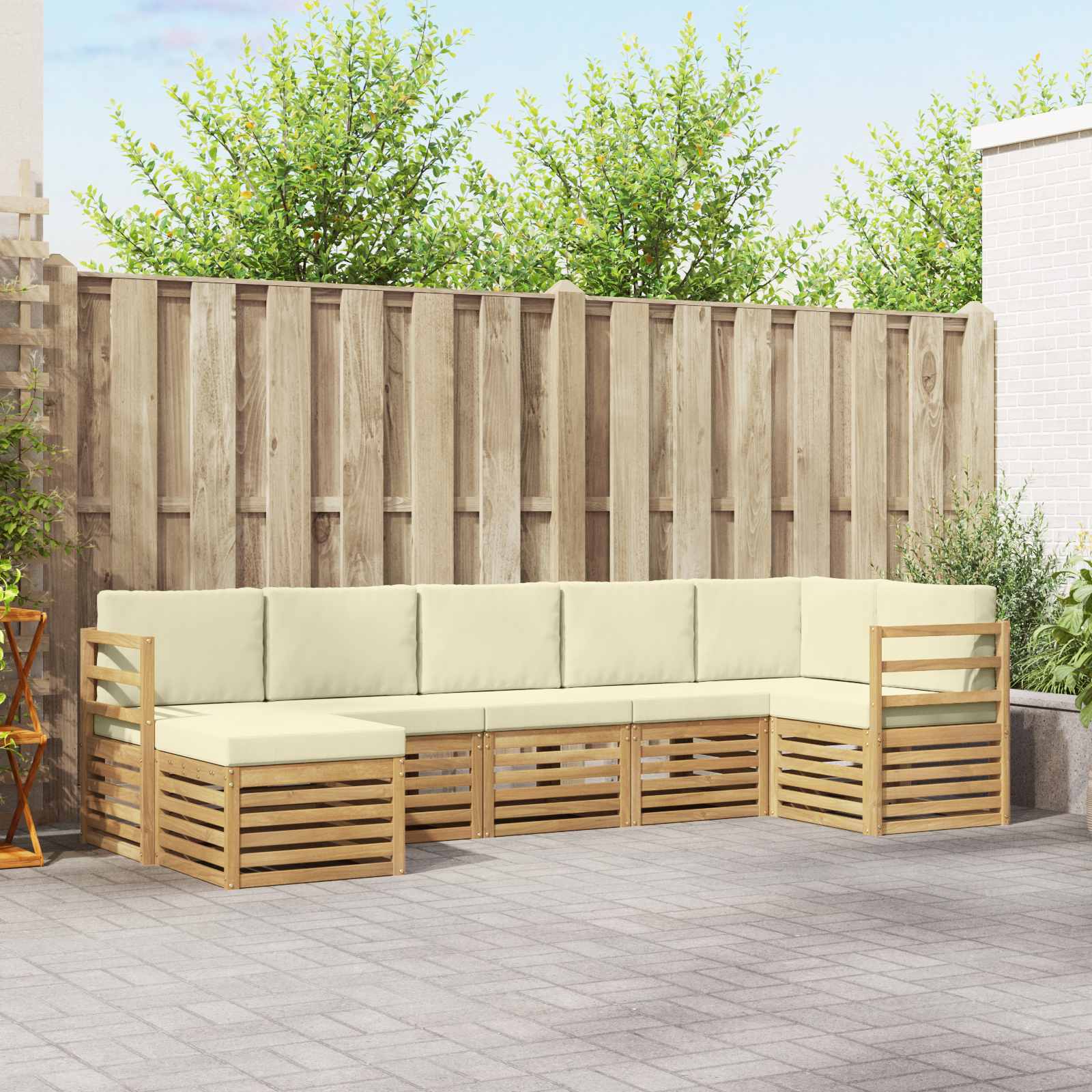 vidaXL Sofa-Sets 7 pcs Naturel Massief Acaciahout
