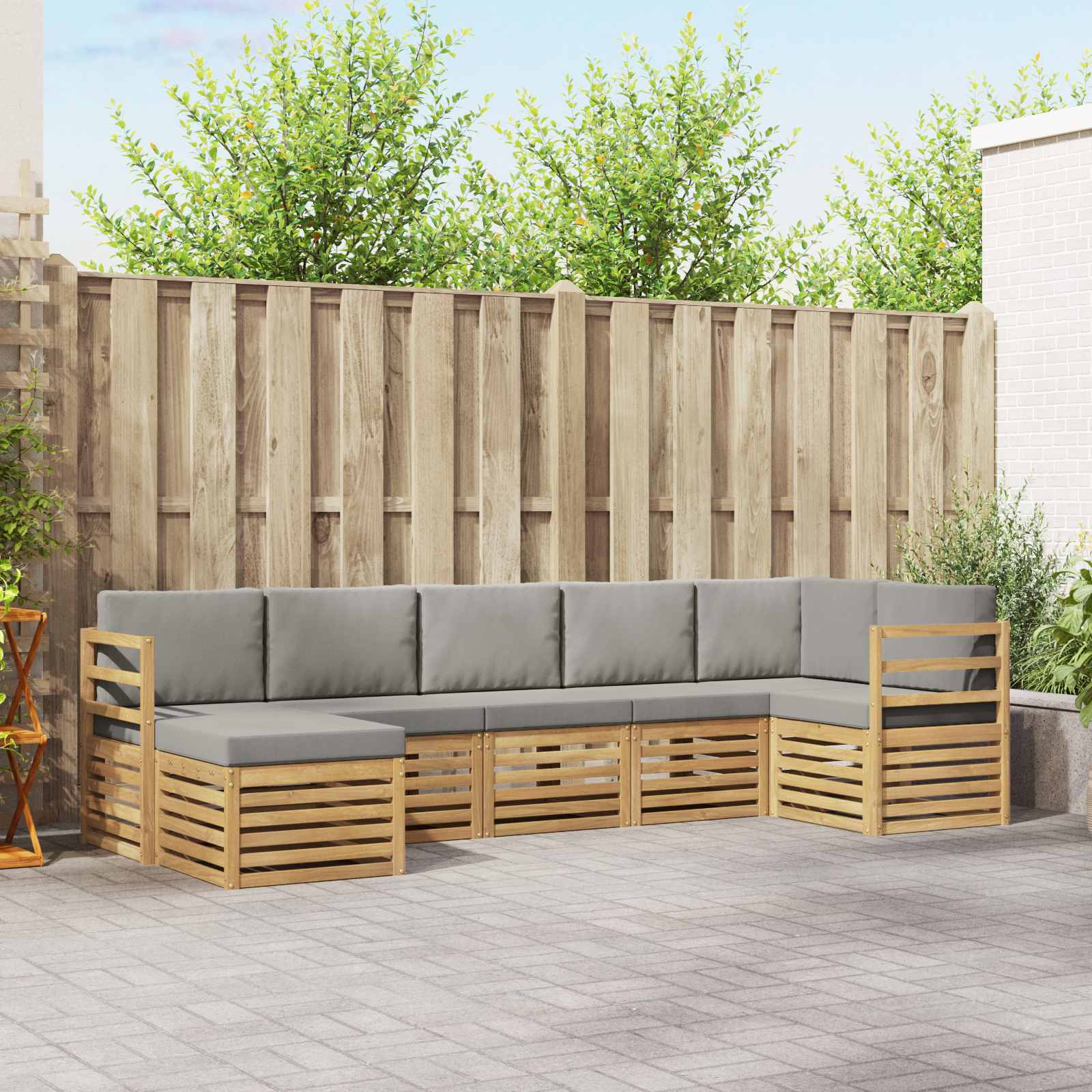 vidaXL Sofa-Sets 7 pcs Naturel Massief Acaciahout