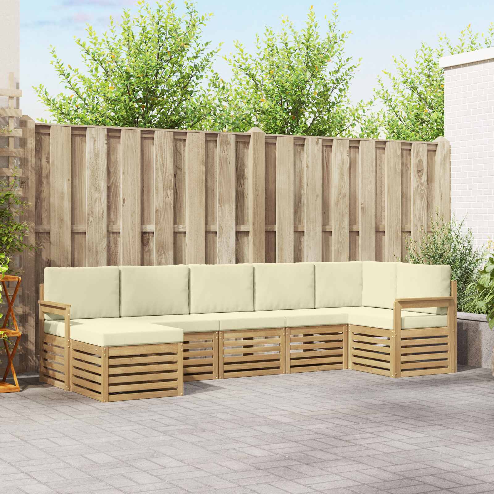 vidaXL Sofa-Sets 7 pcs Naturel Massief Acaciahout