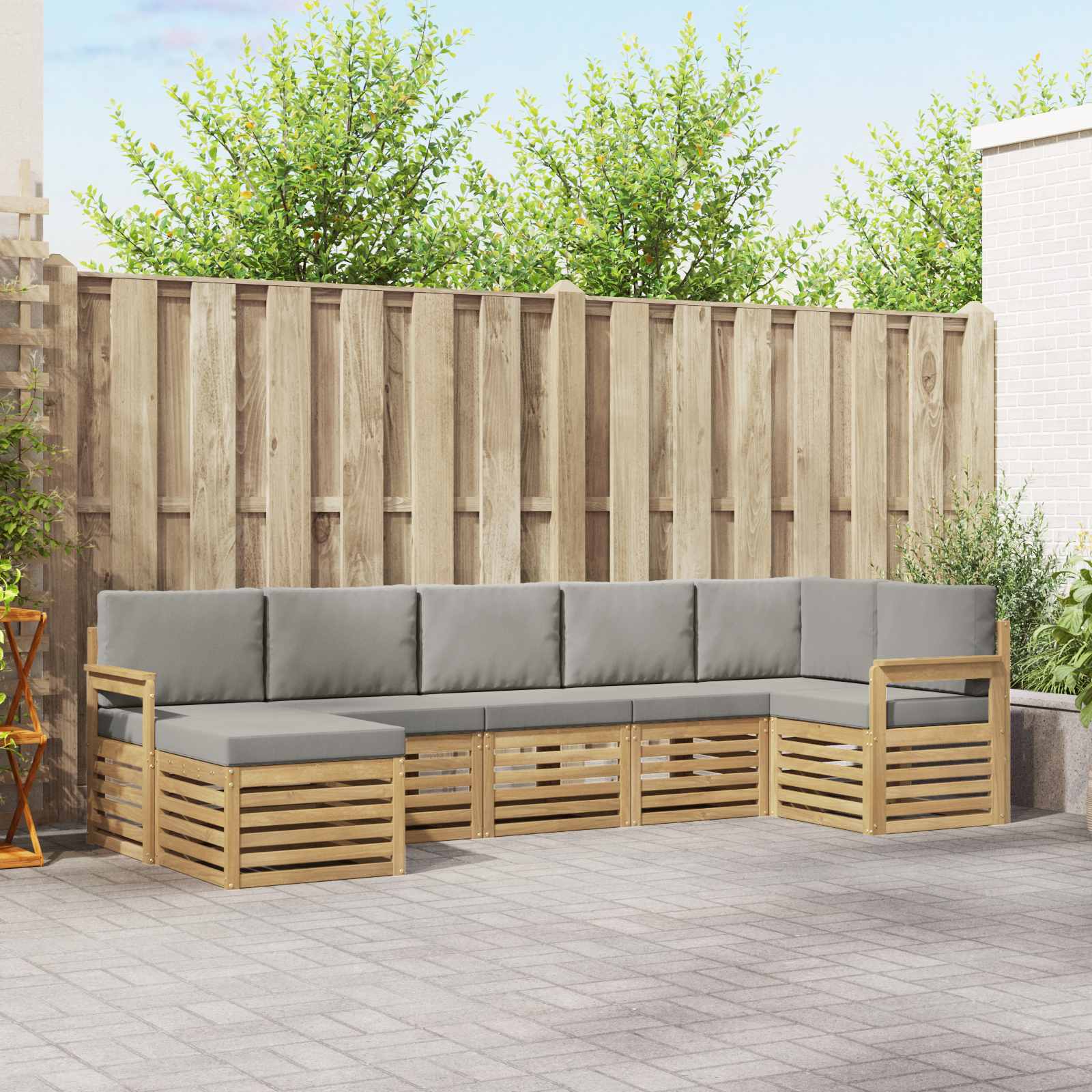 vidaXL Sofa-Sets 7 pcs Naturel Massief Acaciahout