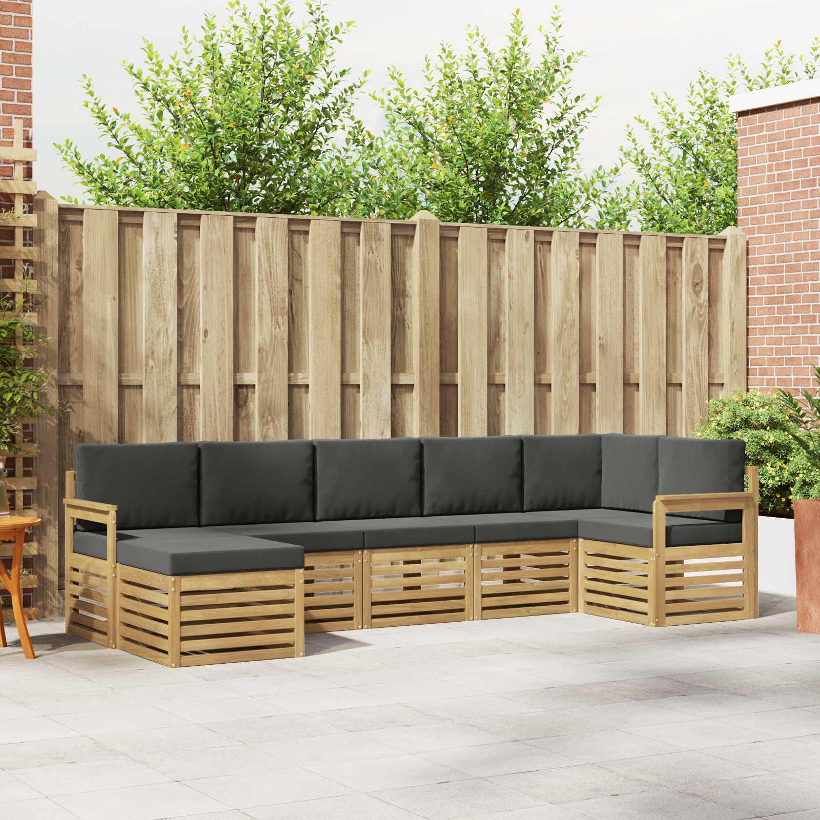 vidaXL Sofa-Sets 7 pcs Naturel Massief Acaciahout