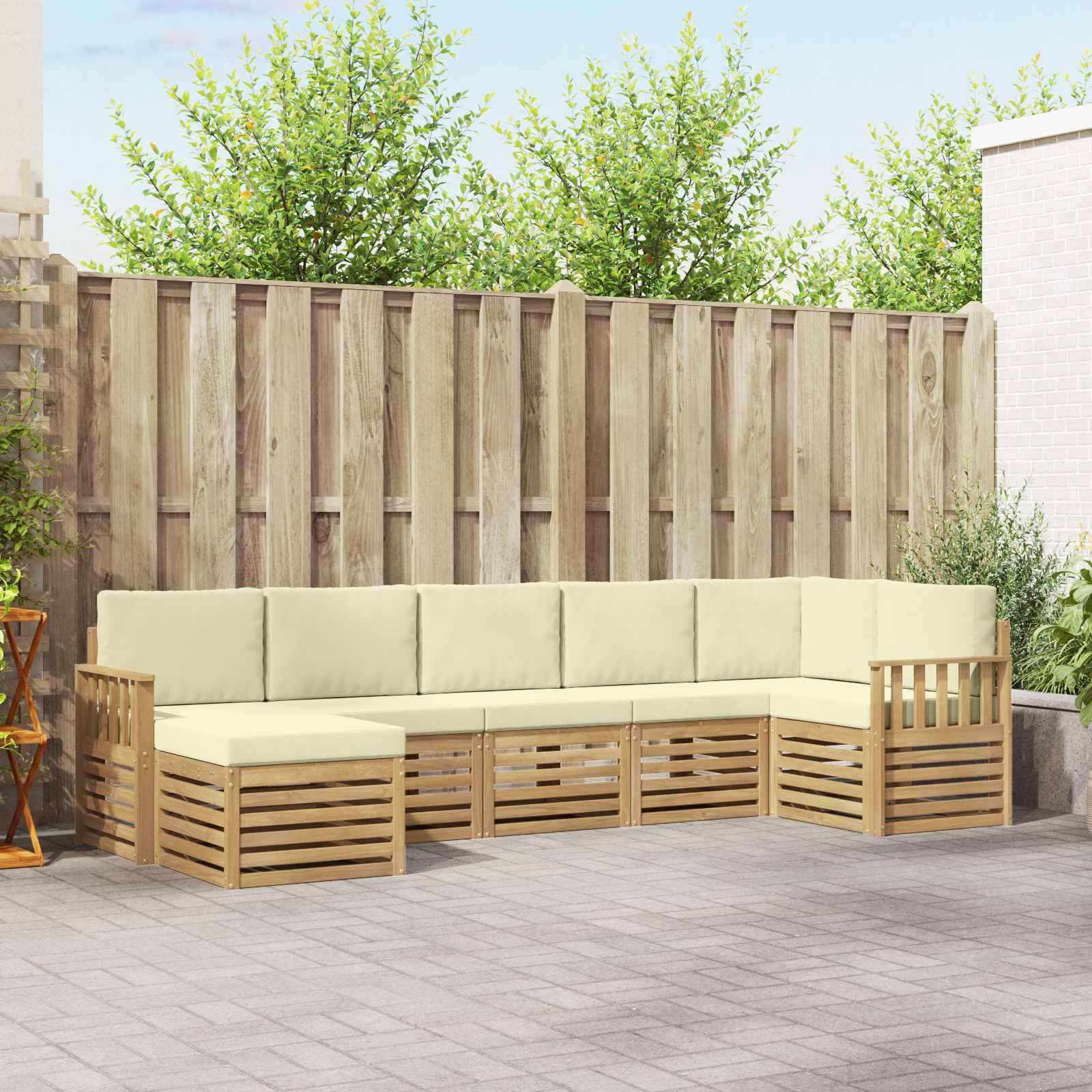 vidaXL Sofa-Sets 7 pcs Naturel Massief Acaciahout