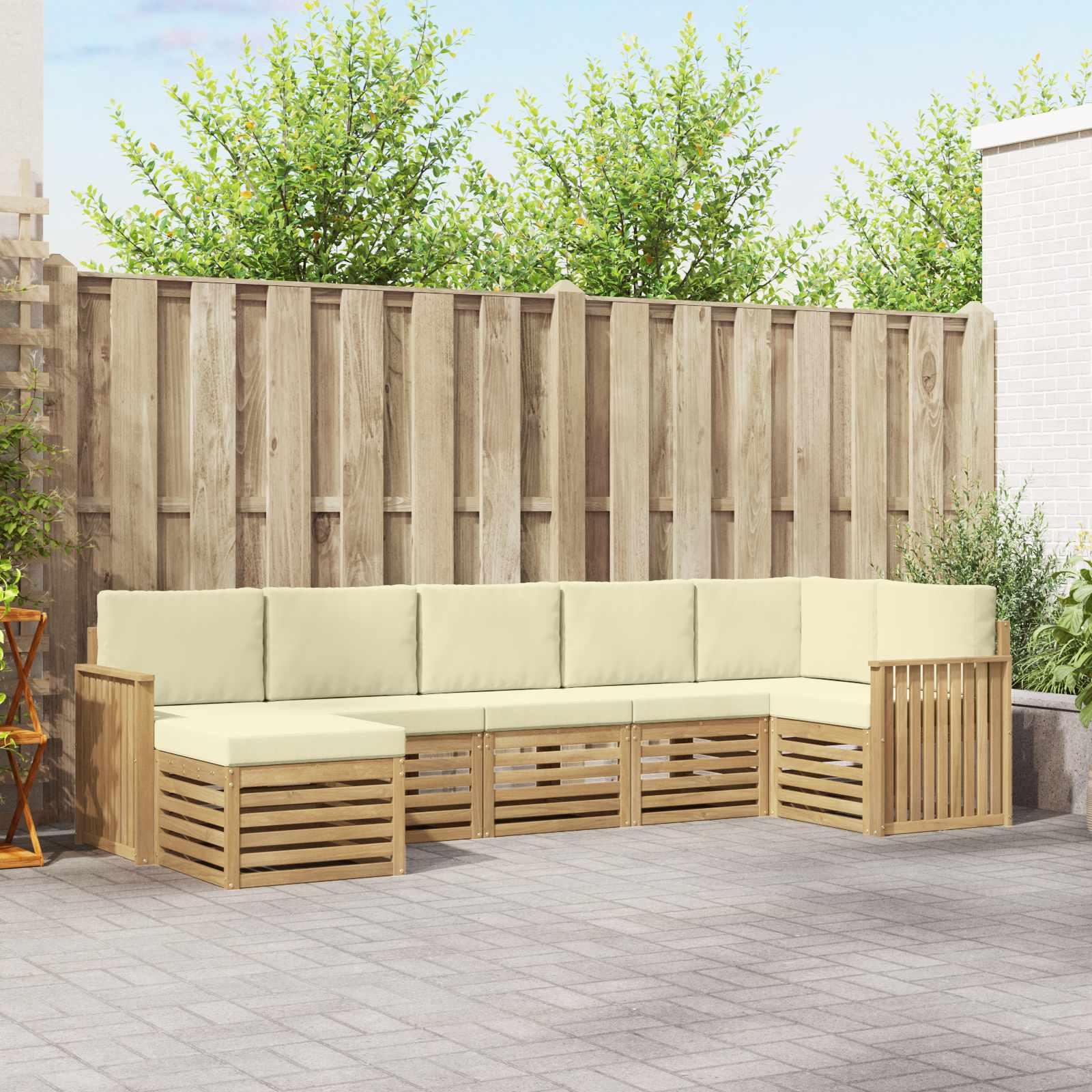 vidaXL Sofa-Sets 7 pcs Naturel Massief Acaciahout