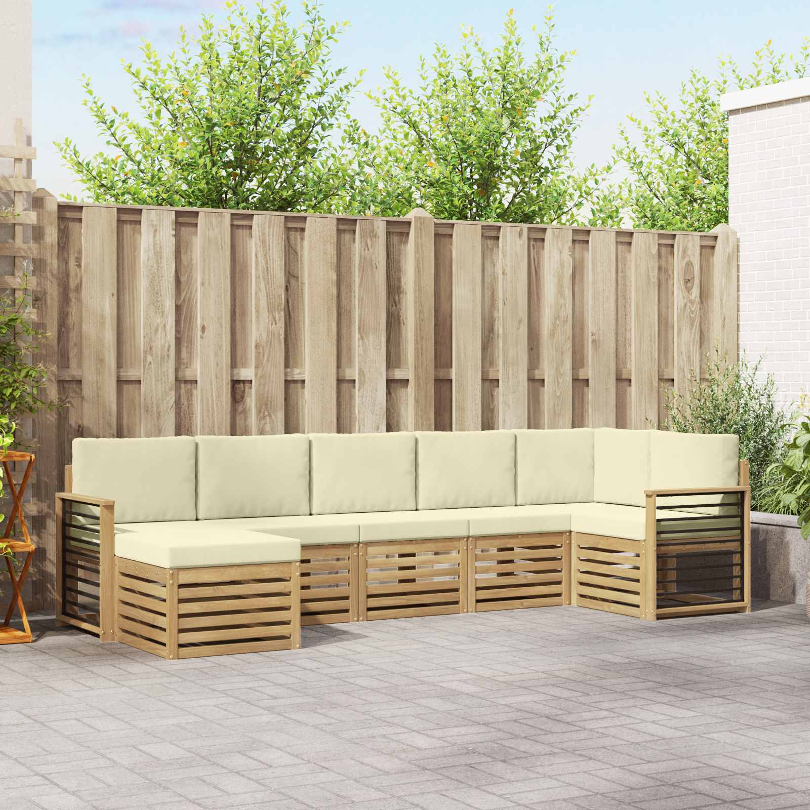 vidaXL Sofa-Sets 7 pcs Naturel Massief Acaciahout