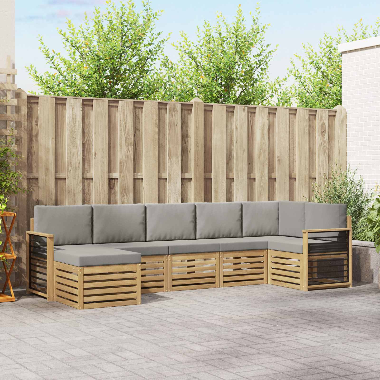 vidaXL Sofa-Sets 7 pcs Naturel Massief Acaciahout