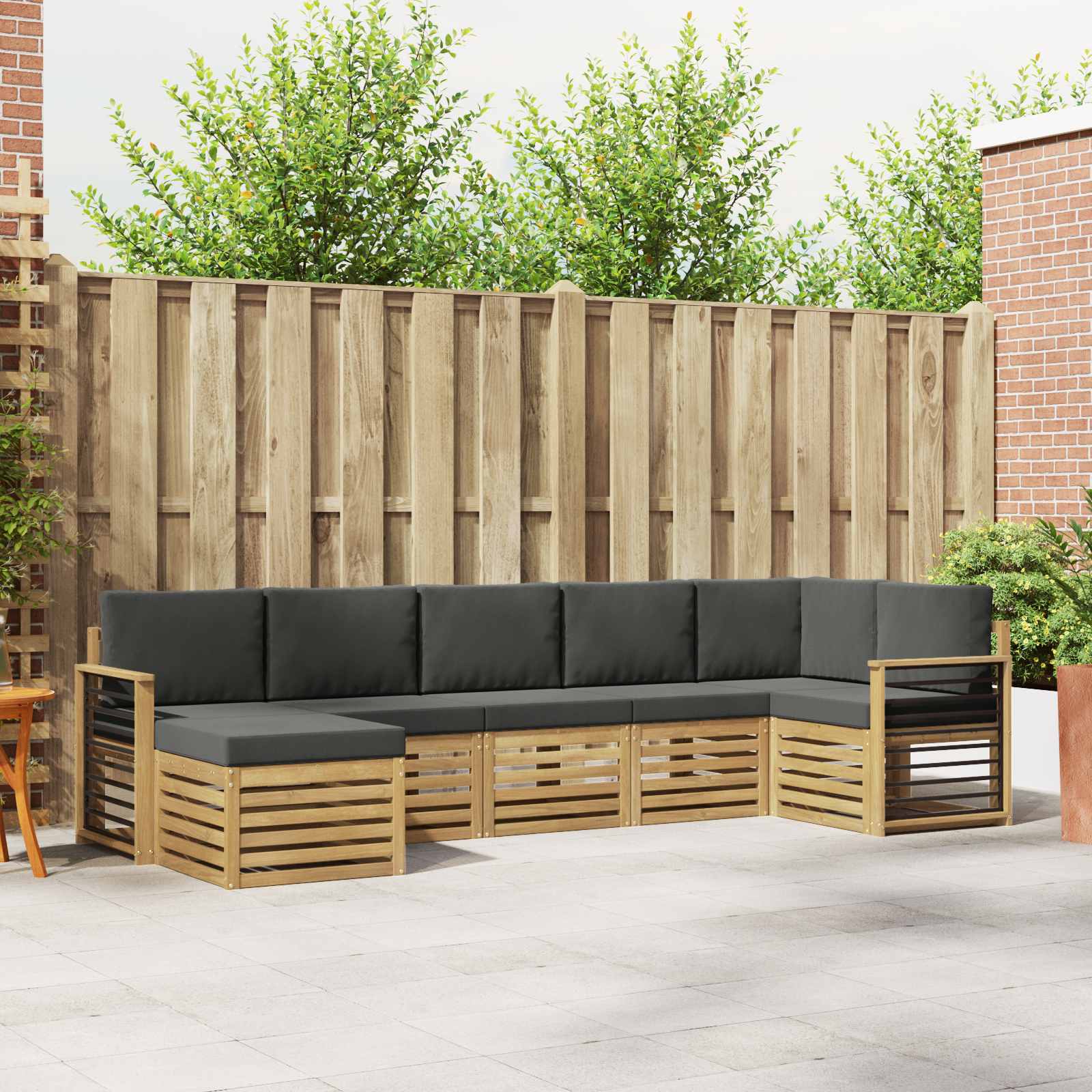 vidaXL Sofa-Sets 7 pcs Naturel Massief Acaciahout