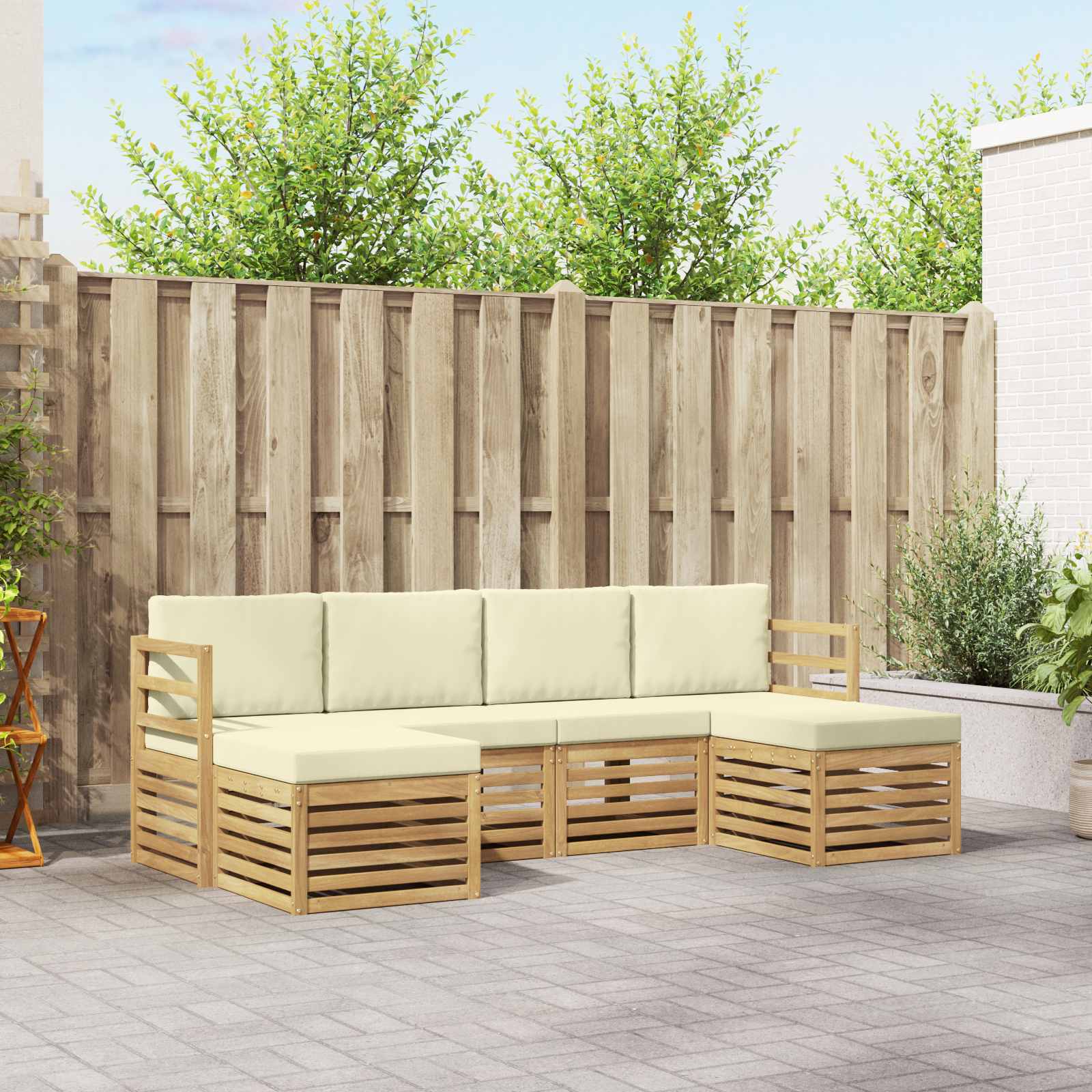 vidaXL Sofa-Sets 6 pcs Naturel Massief Acaciahout