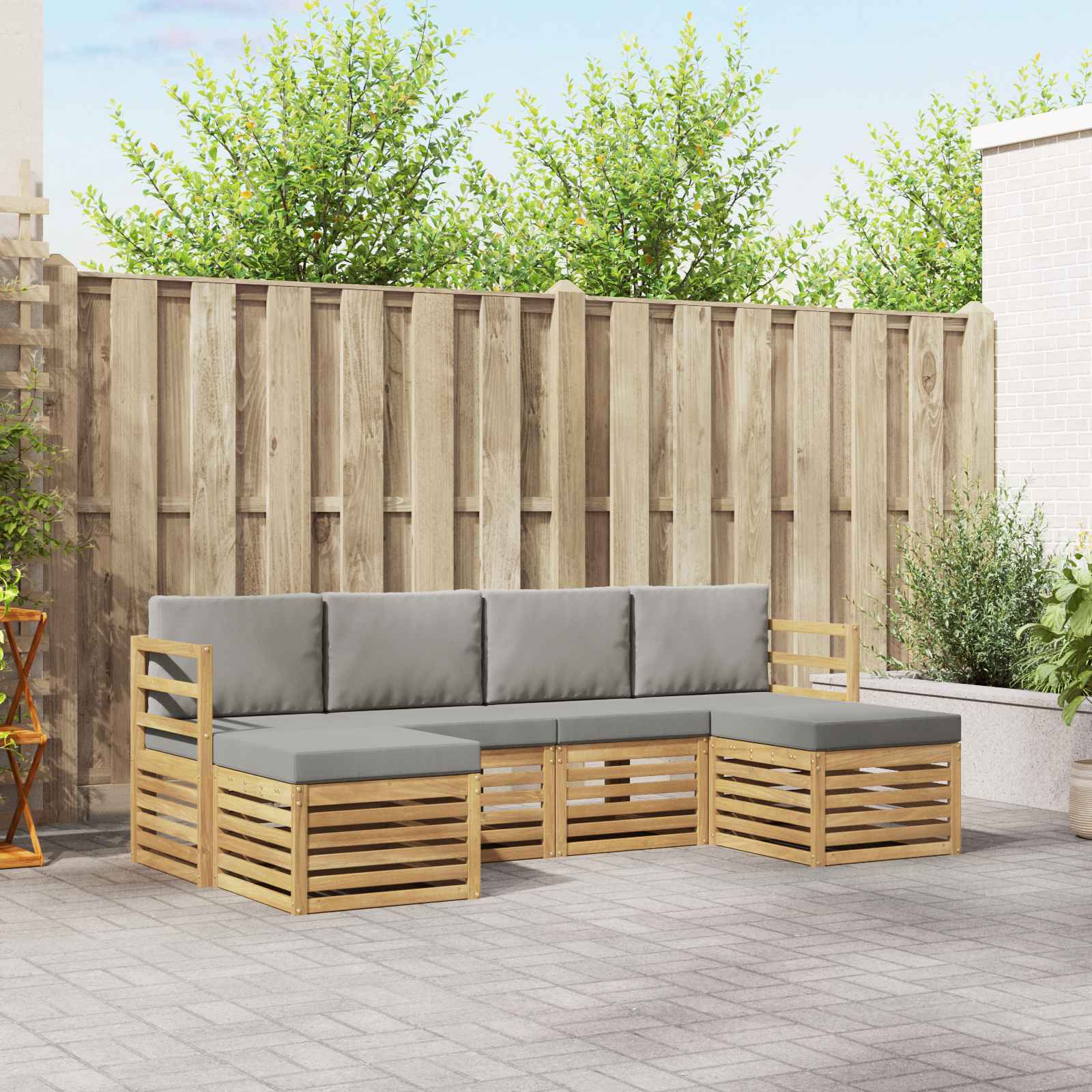 vidaXL Sofa-Sets 6 pcs Naturel Massief Acaciahout