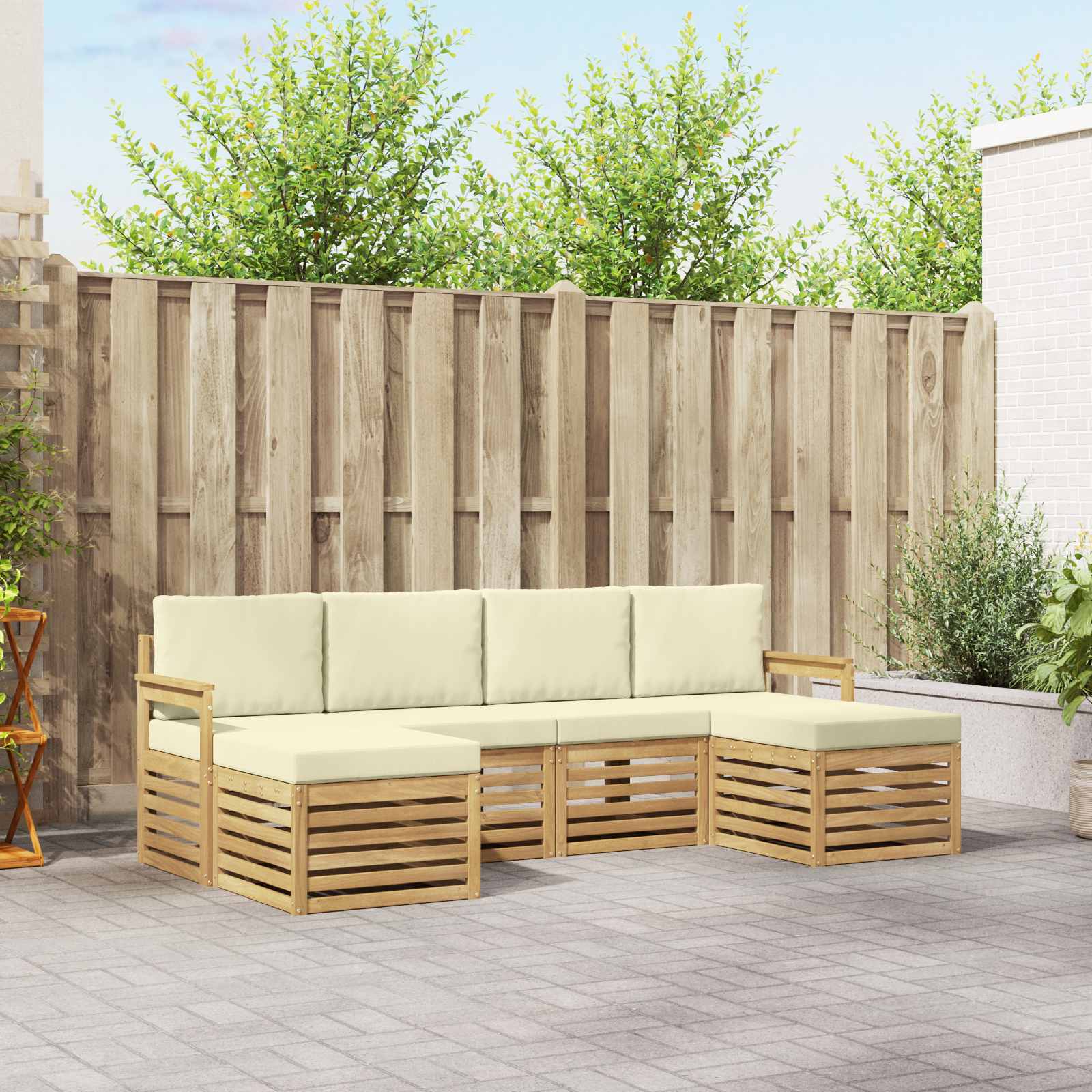 vidaXL Sofa-Sets 6 pcs Naturel Massief Acaciahout