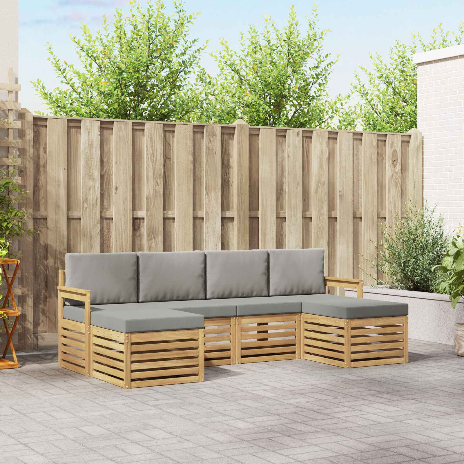 vidaXL Sofa-Sets 6 pcs Naturel Massief Acaciahout