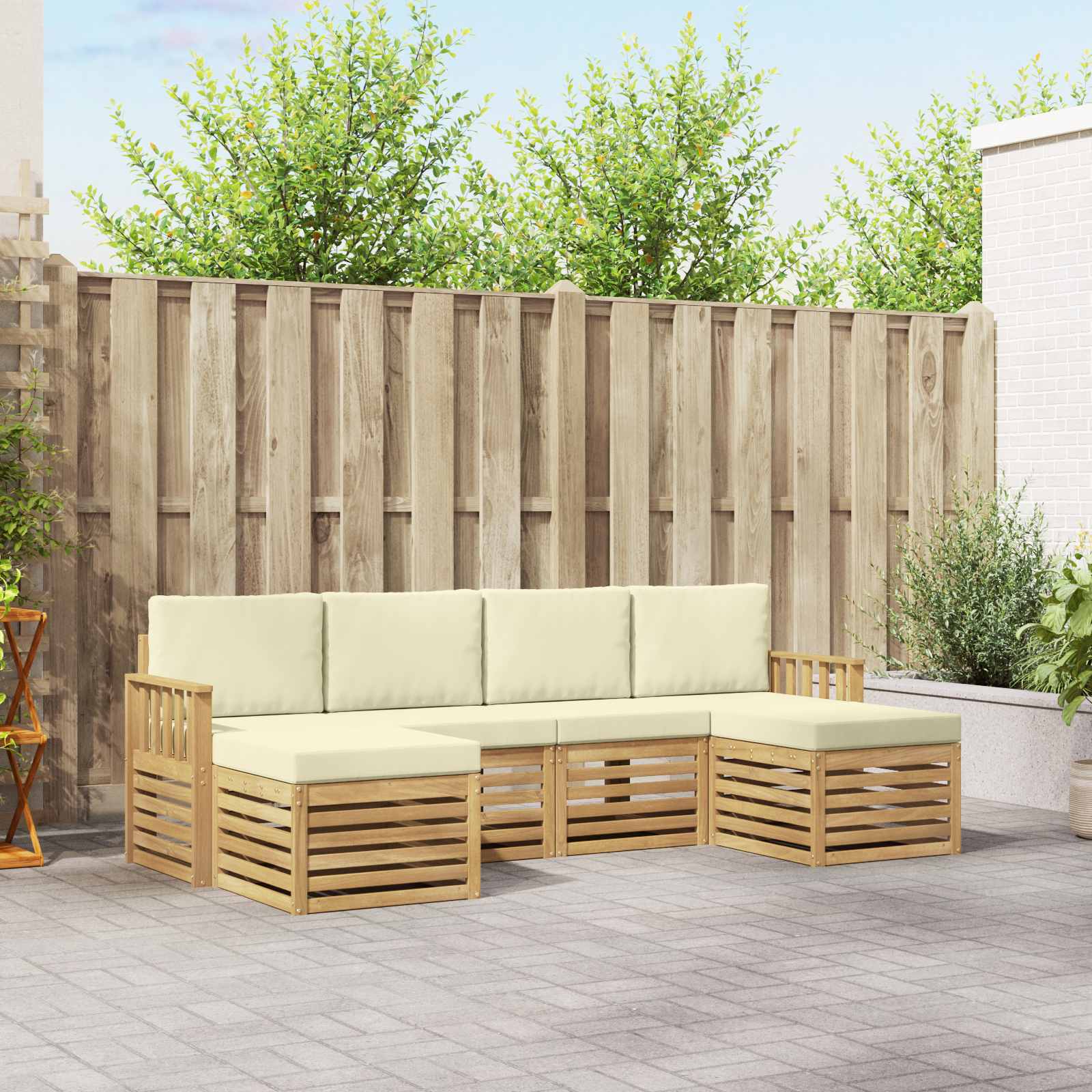 vidaXL Sofa-Sets 6 pcs Naturel Massief Acaciahout