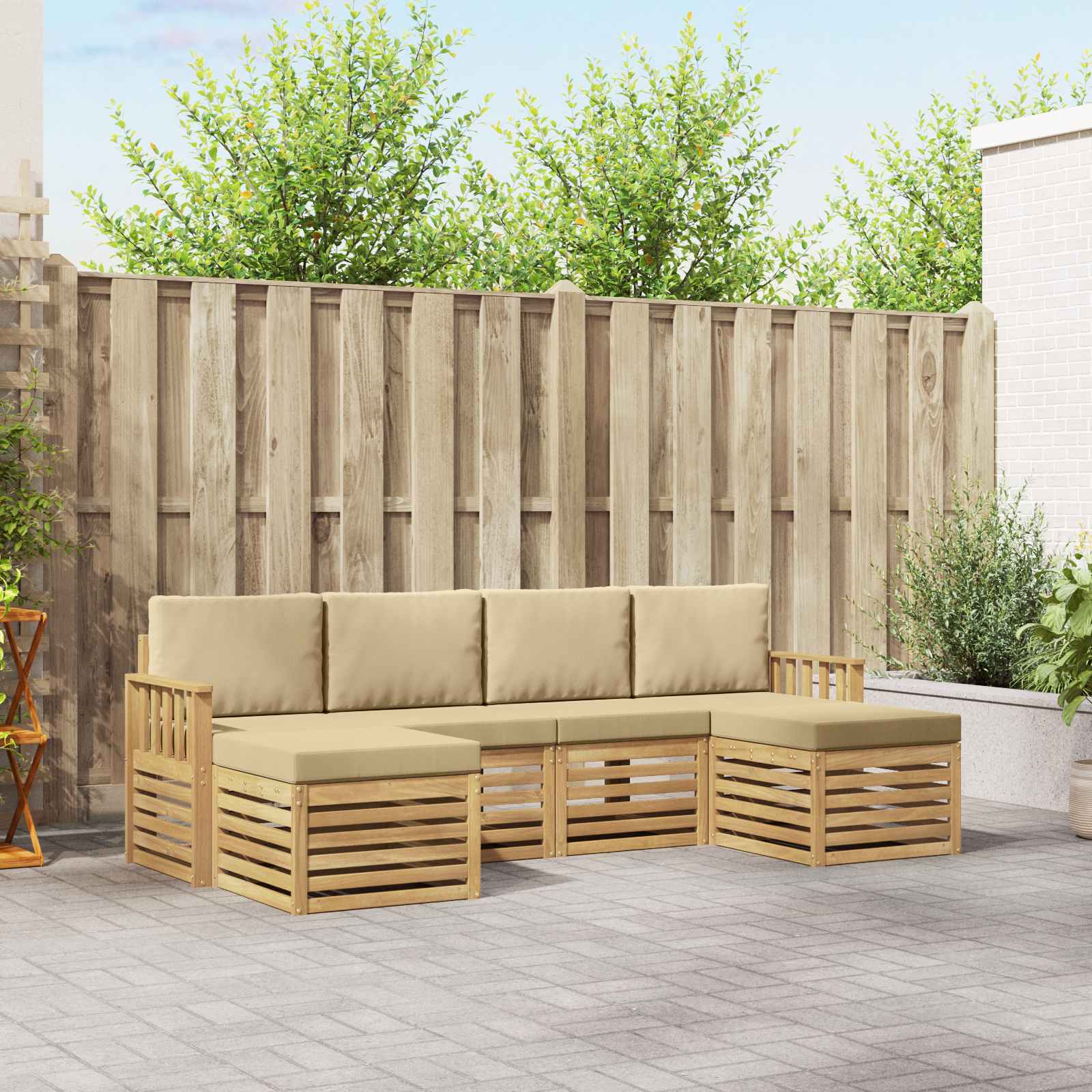 vidaXL Sofa-Sets 6 pcs Naturel Massief Acaciahout