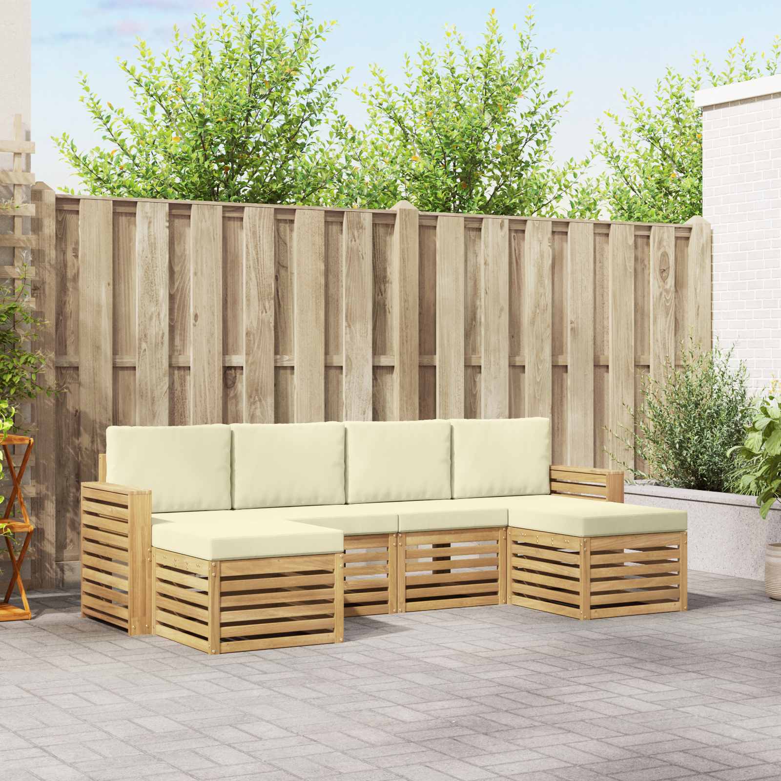 vidaXL Sofa-Sets 6 pcs Naturel Massief Acaciahout