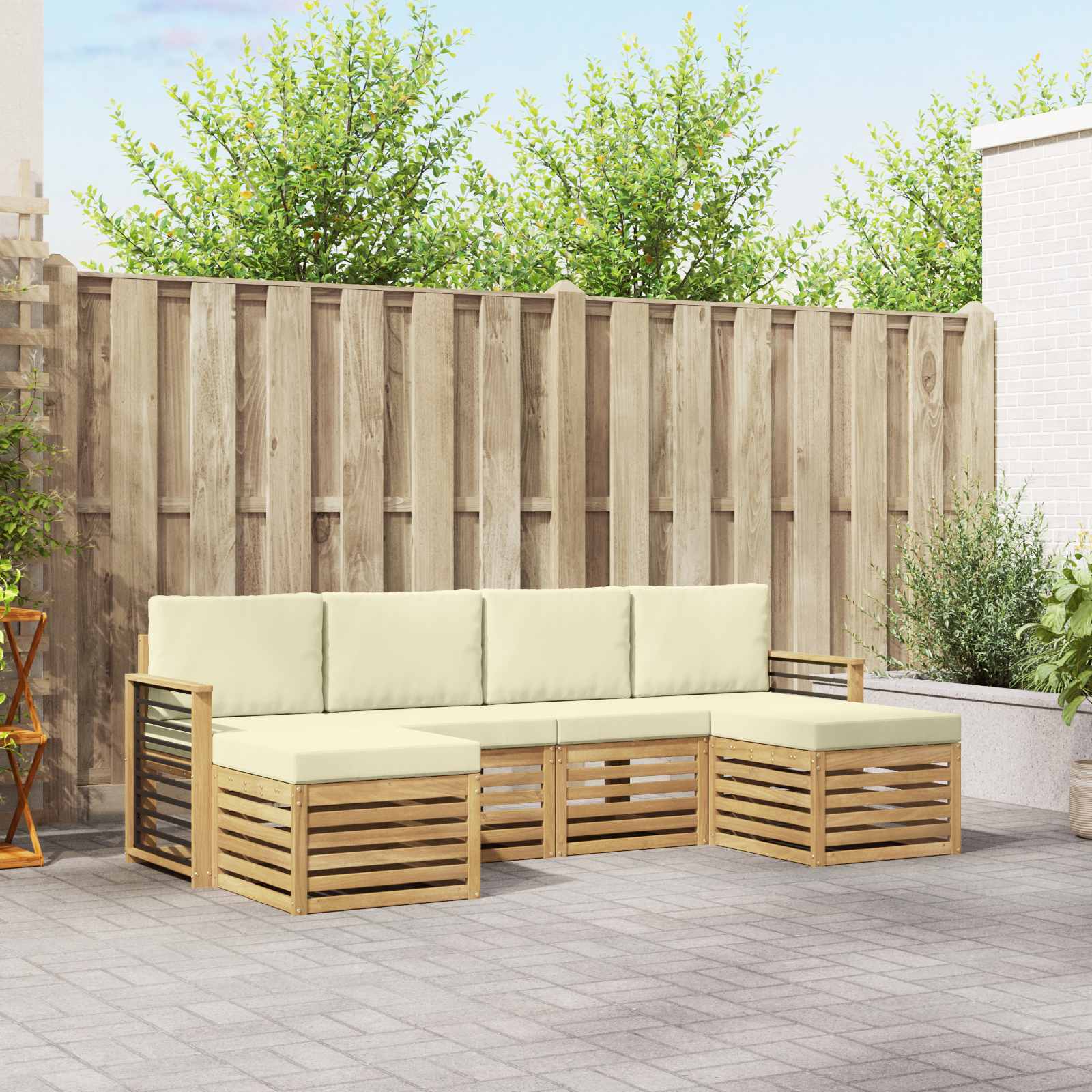 vidaXL Sofa-Sets 6 pcs Naturel Massief Acaciahout