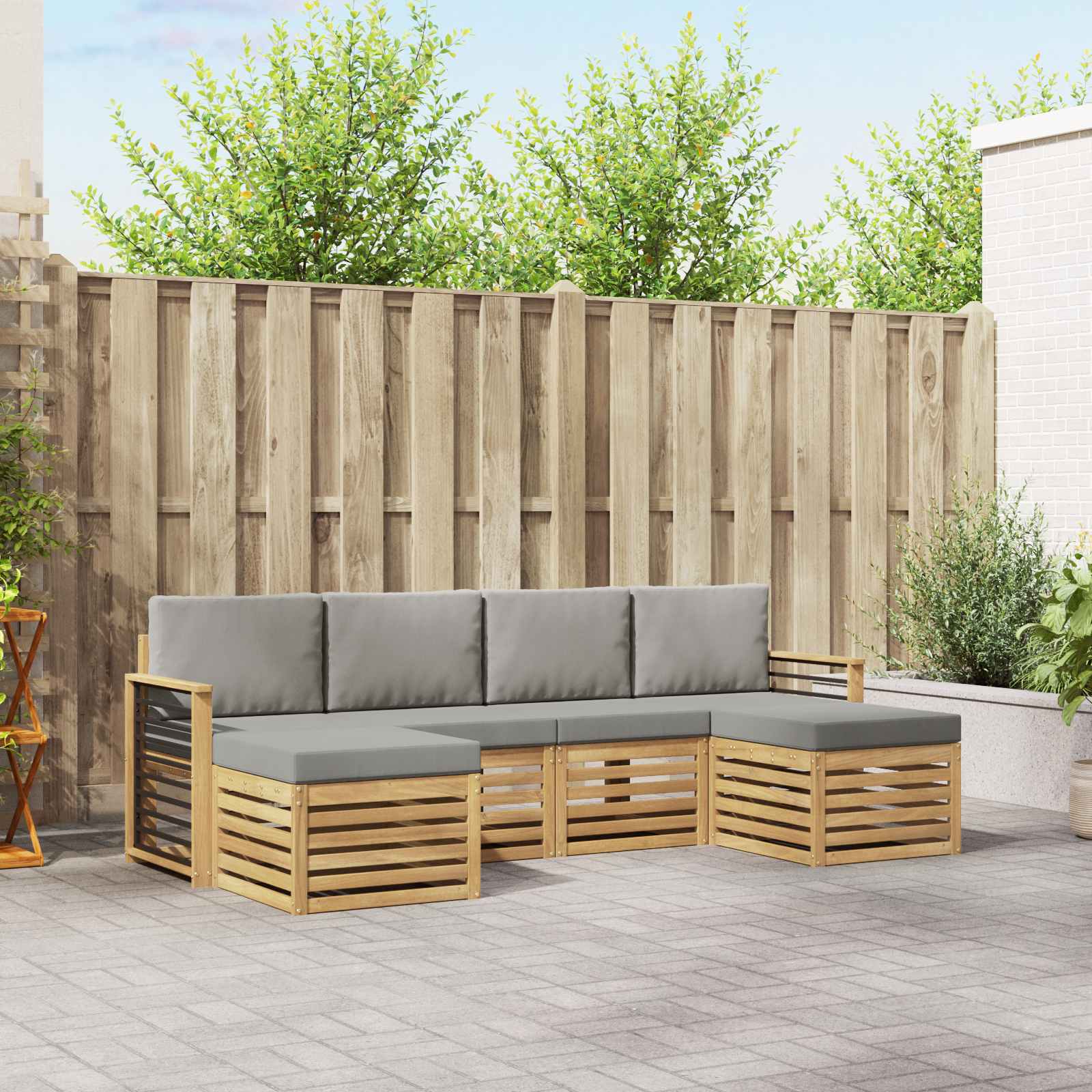 vidaXL Sofa-Sets 6 pcs Naturel Massief Acaciahout