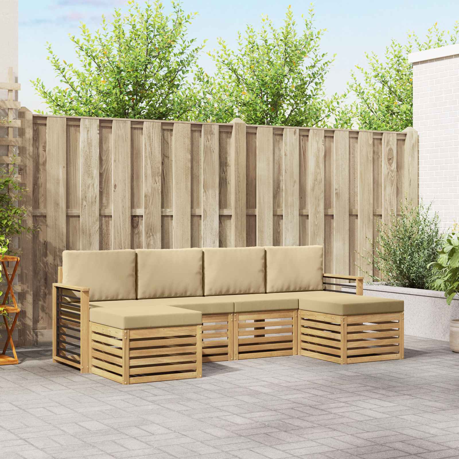 vidaXL Sofa-Sets 6 pcs Naturel Massief Acaciahout