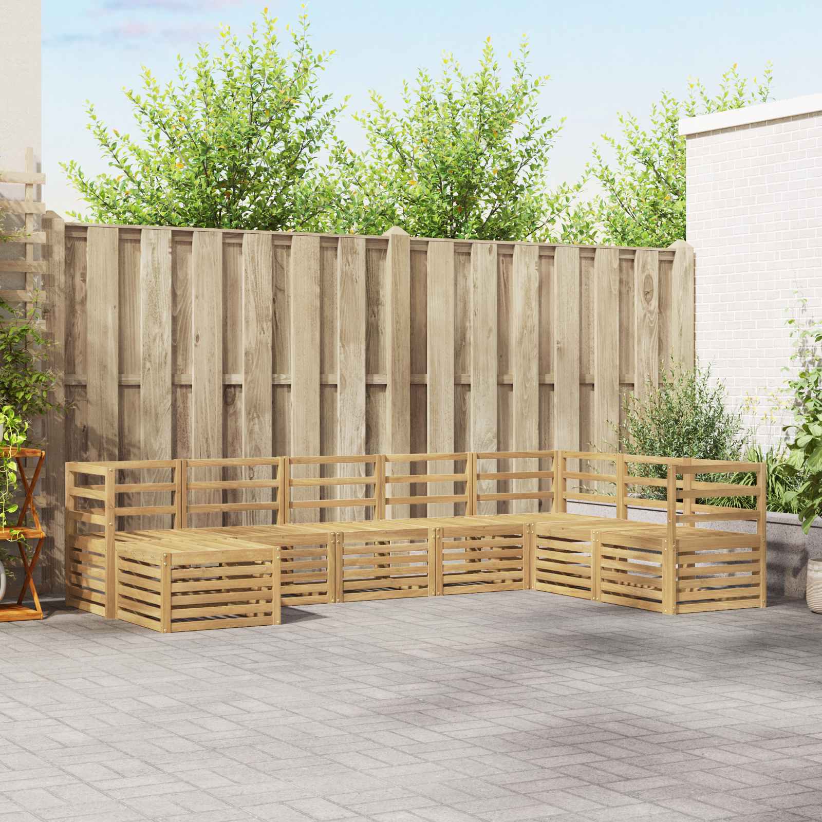 vidaXL Sofa-Sets 8 pcs Naturel Massief Acaciahout