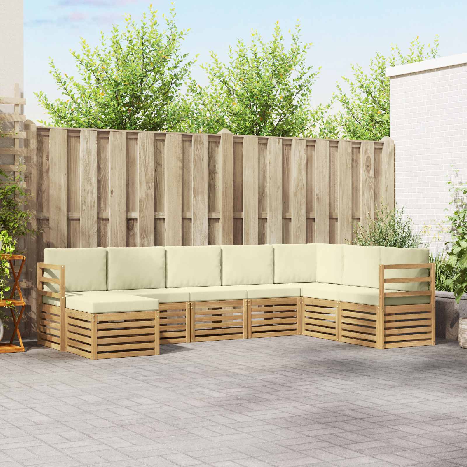 vidaXL Sofa-Sets 8 pcs Naturel Massief Acaciahout