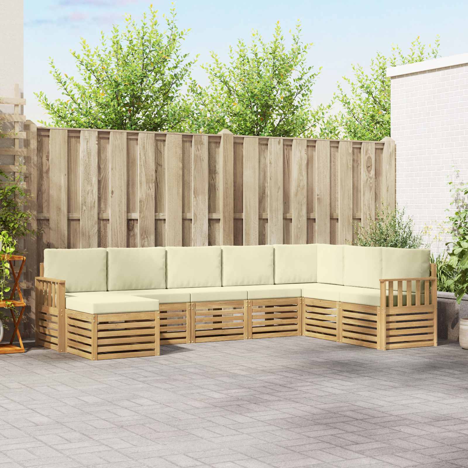 vidaXL Sofa-Sets 8 pcs Naturel Massief Acaciahout