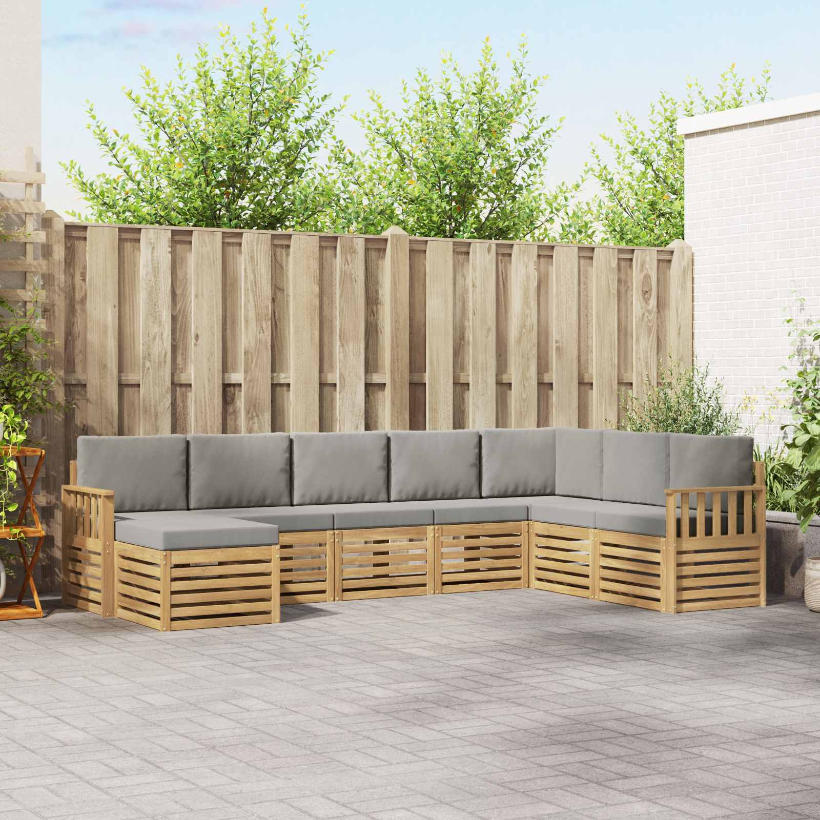 vidaXL Sofa-Sets 8 pcs Naturel Massief Acaciahout